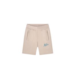 Malelions Junior Striped Signature Shorts Taupe MJ1-SS25-11