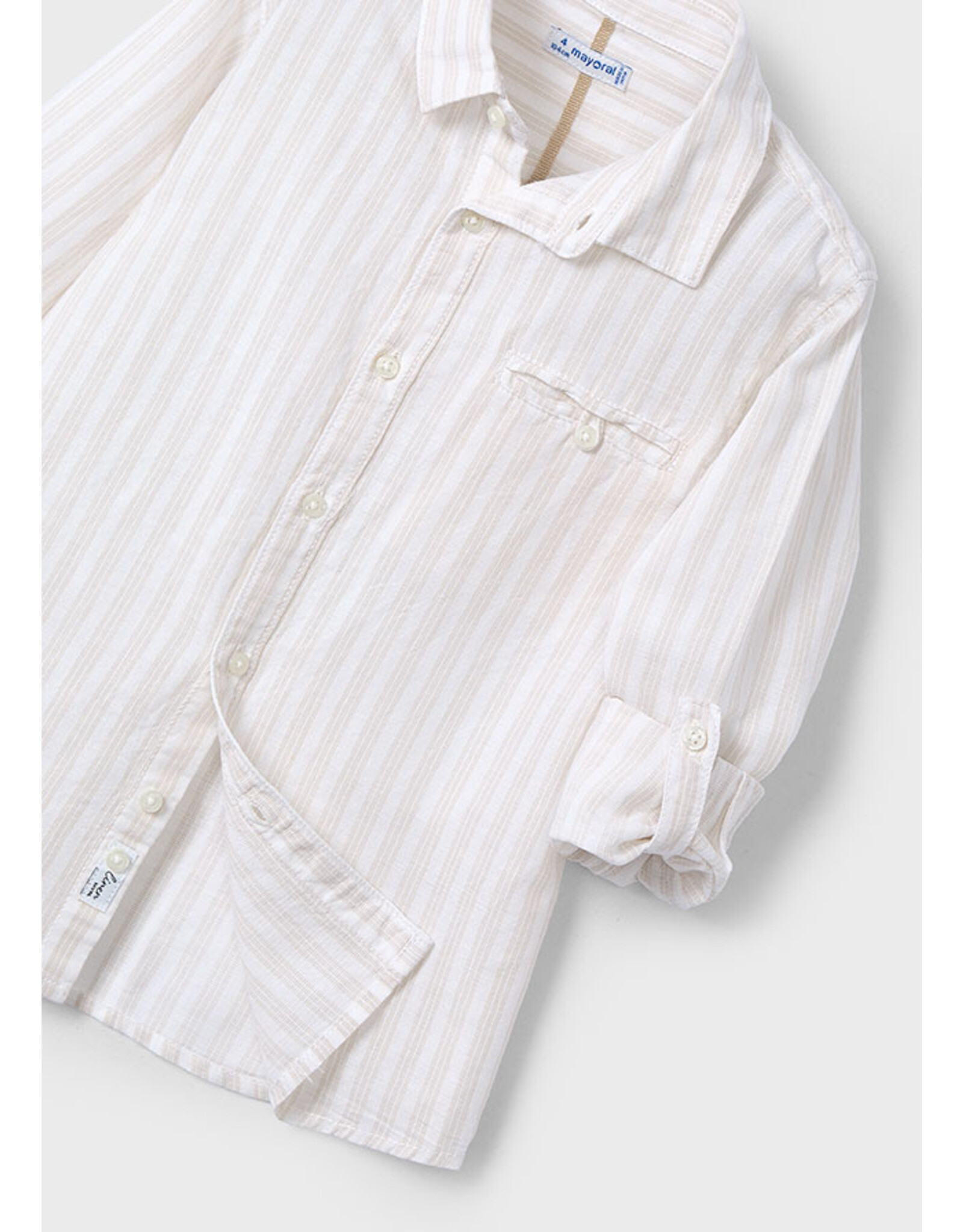 Mayoral L/s Buttondown shirt  Linen l/s shirt  Stripes  03121-048