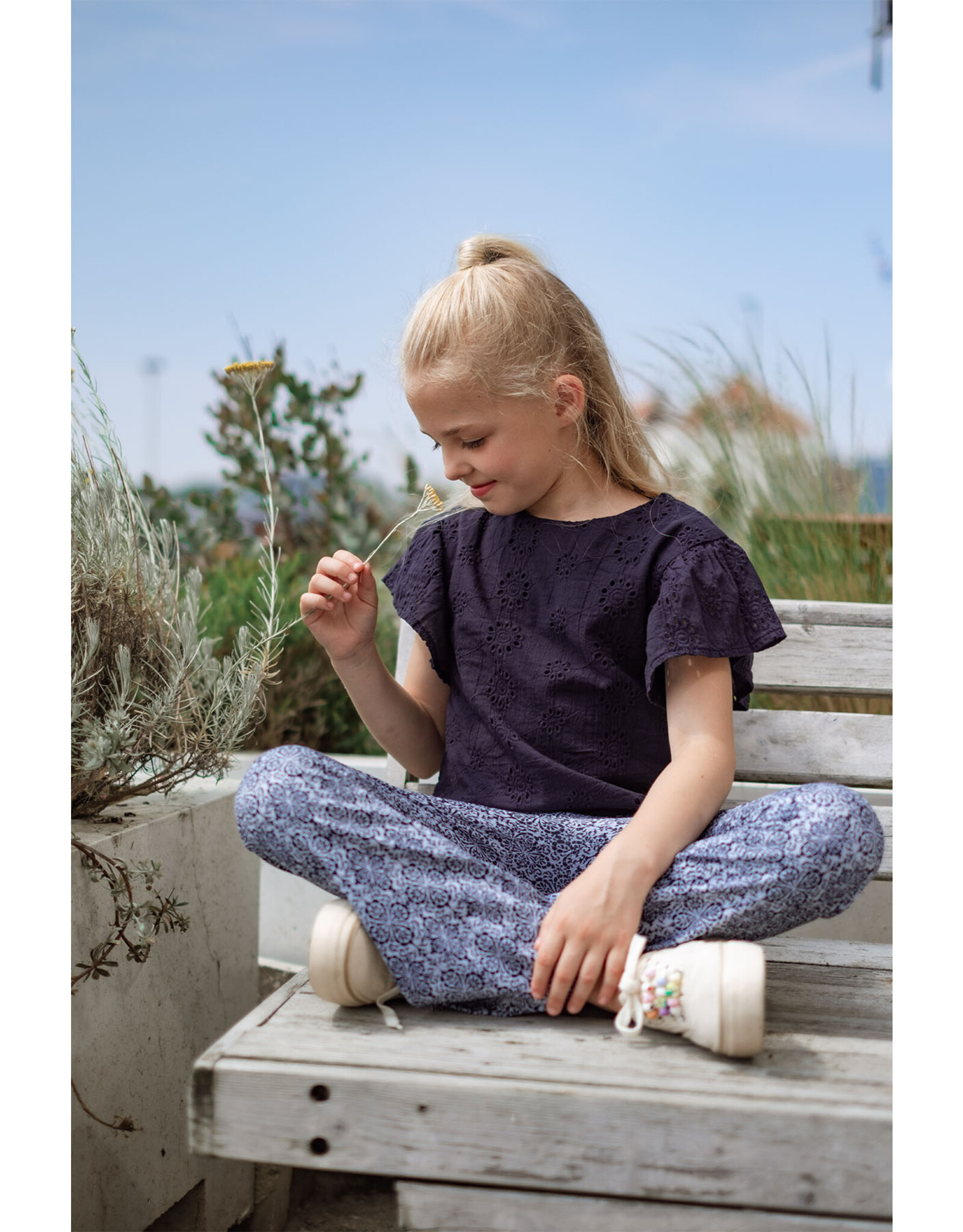 Like Flo Trousers Floor Flo girls jacquard jersey flared pants Ikat F501-5606