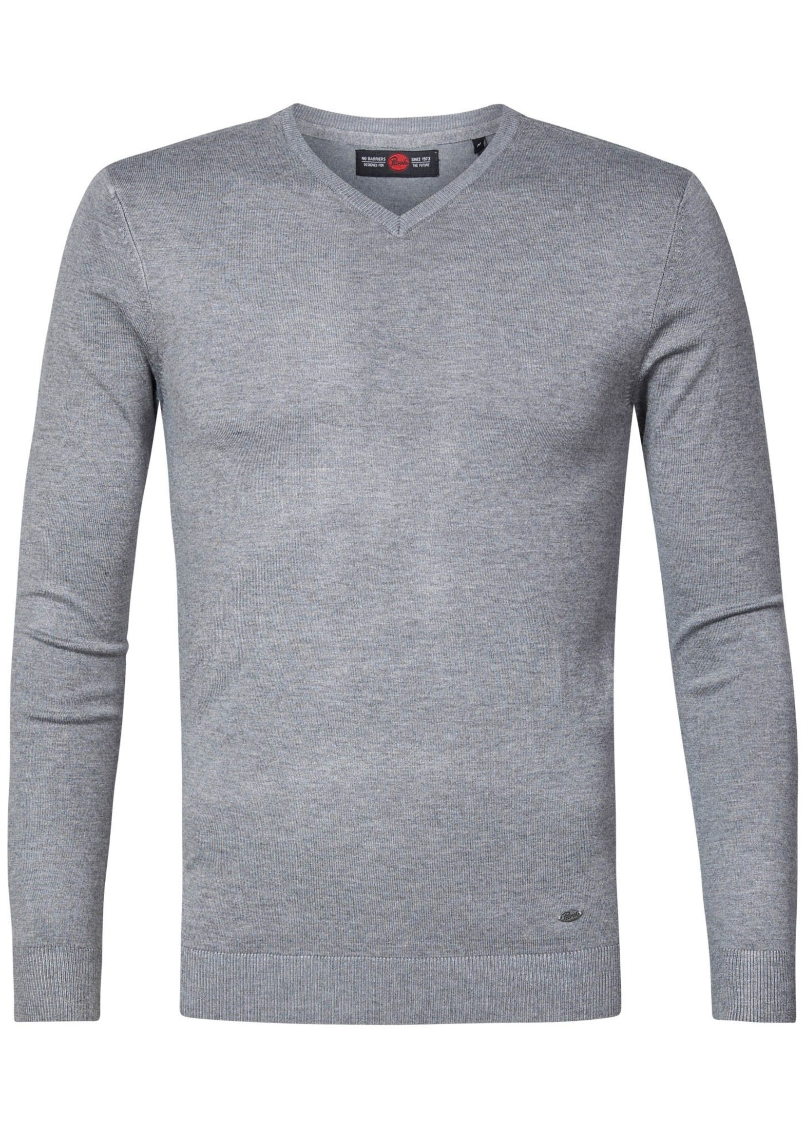 Petrol Industries Knitwear V-Neck - Light Slate Melee