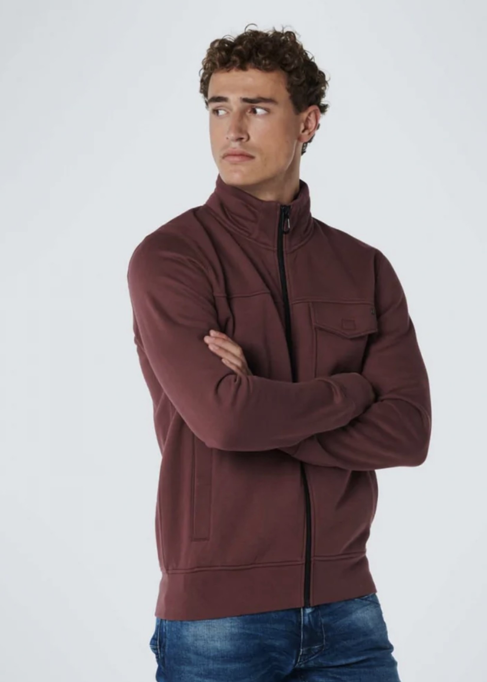 No Excess Sweater Full Zipper - Port Wine