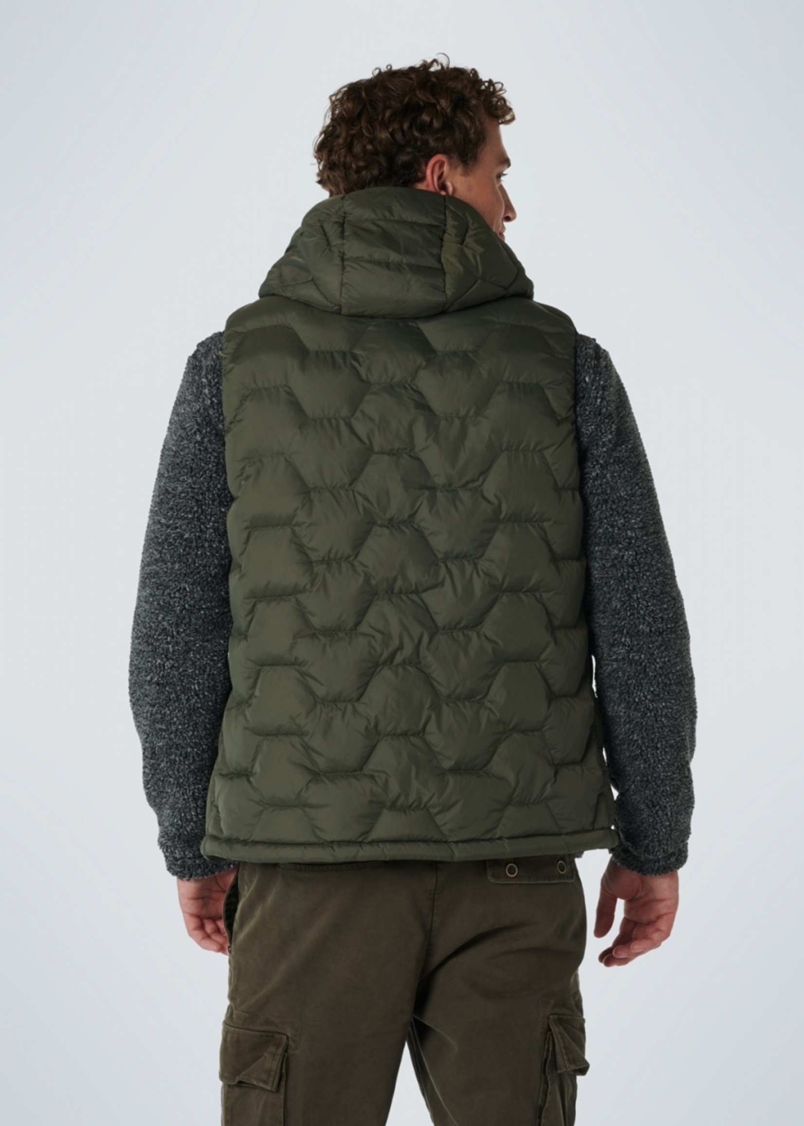 No Excess Bodywarmer Hood Padded - Moss