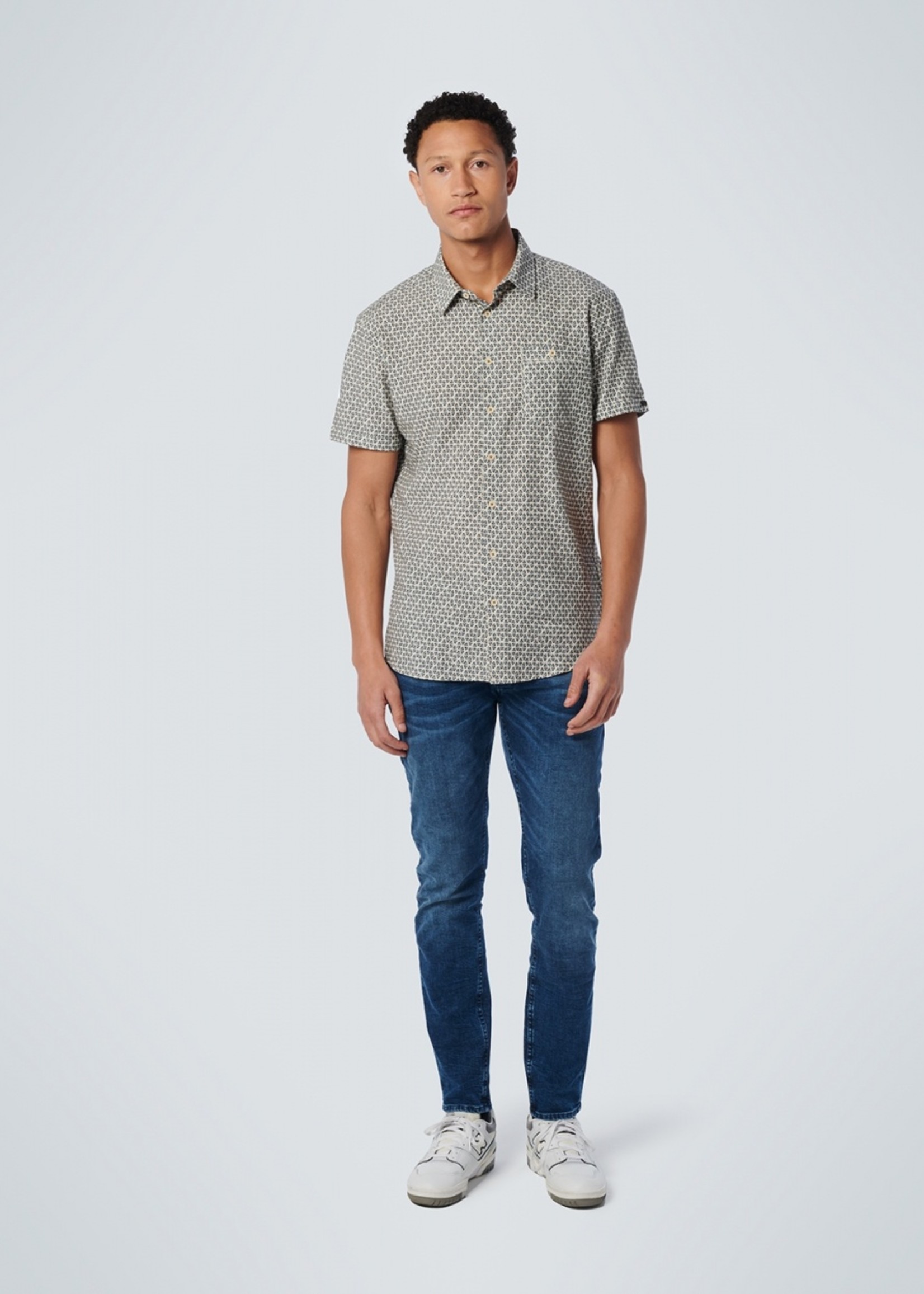 No Excess Shirt Short Sleeve Allover Printed - Offwhite