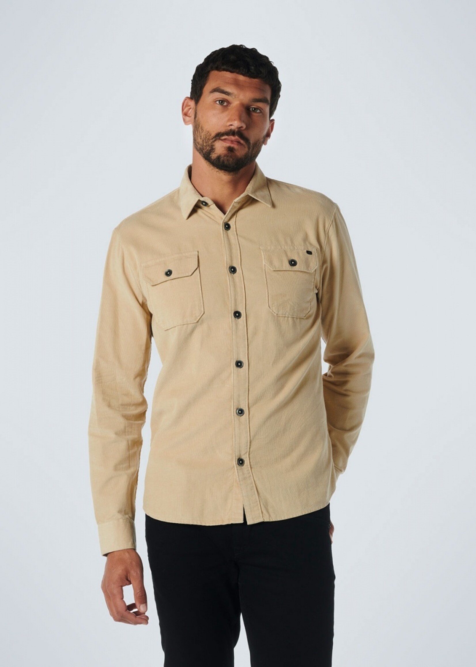 No Excess Shirt Corduroy Solid - Stone