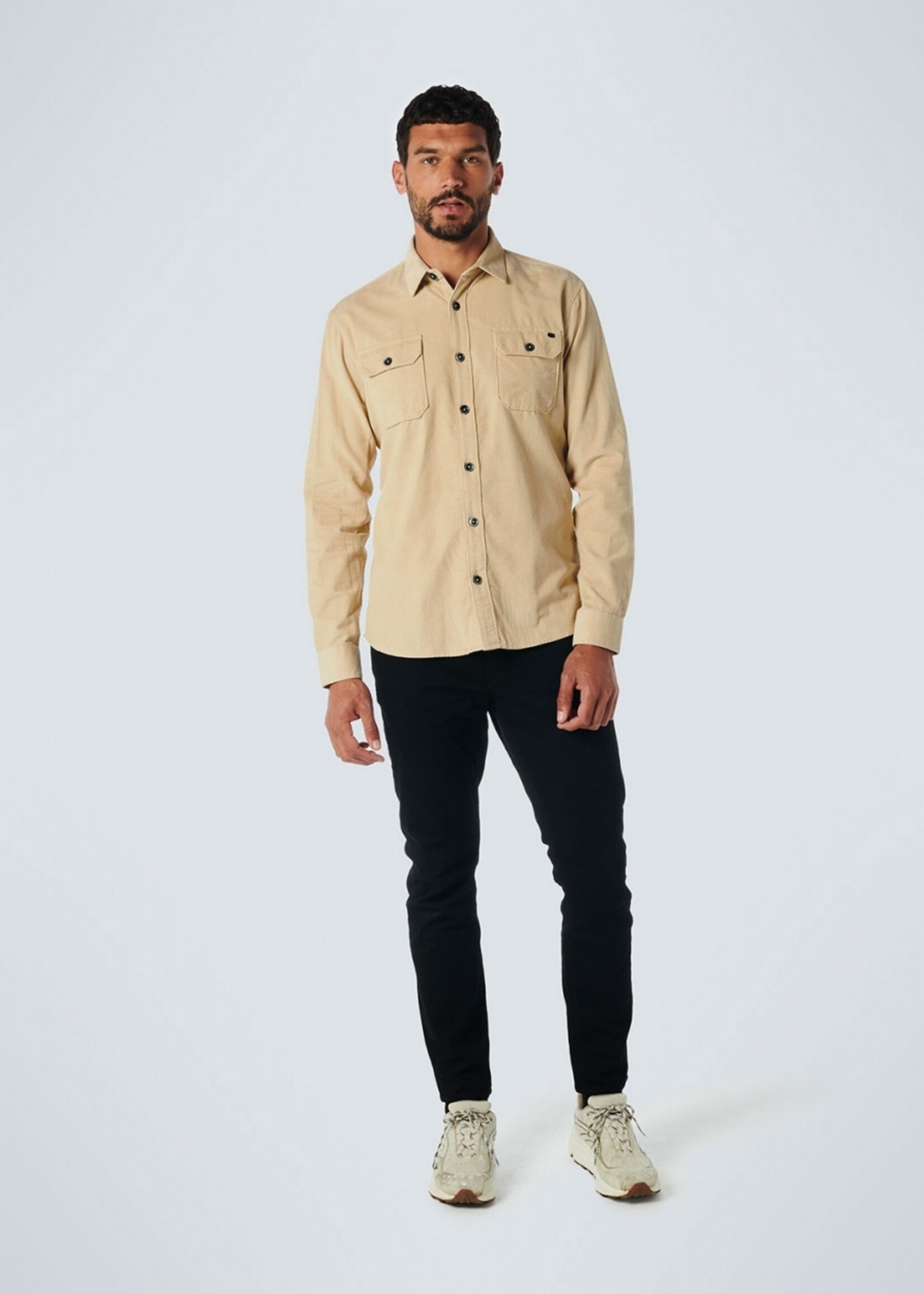 No Excess Shirt Corduroy Solid - Stone