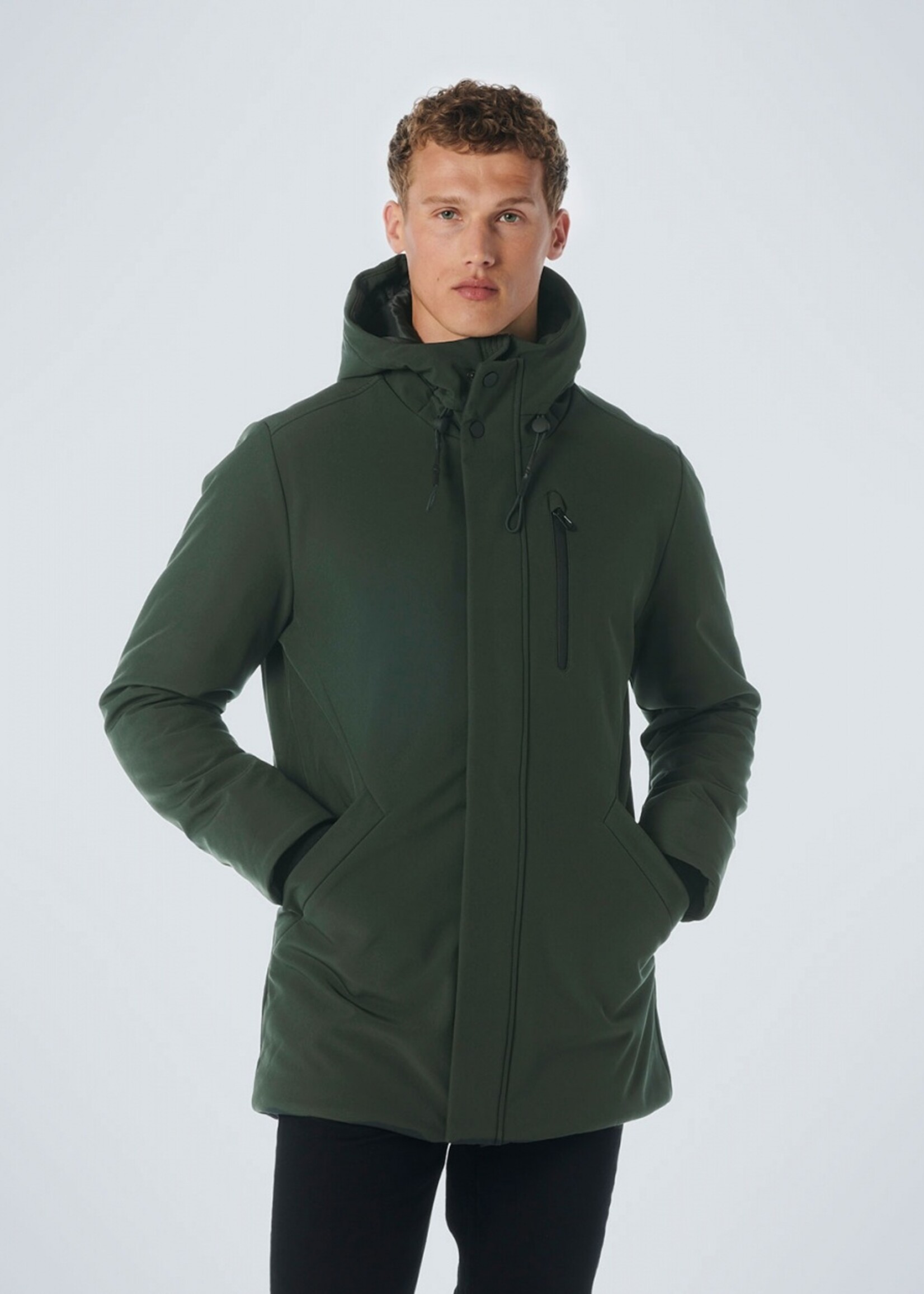 No Excess Jacket Mid Long Fit Softshell - Dark Green