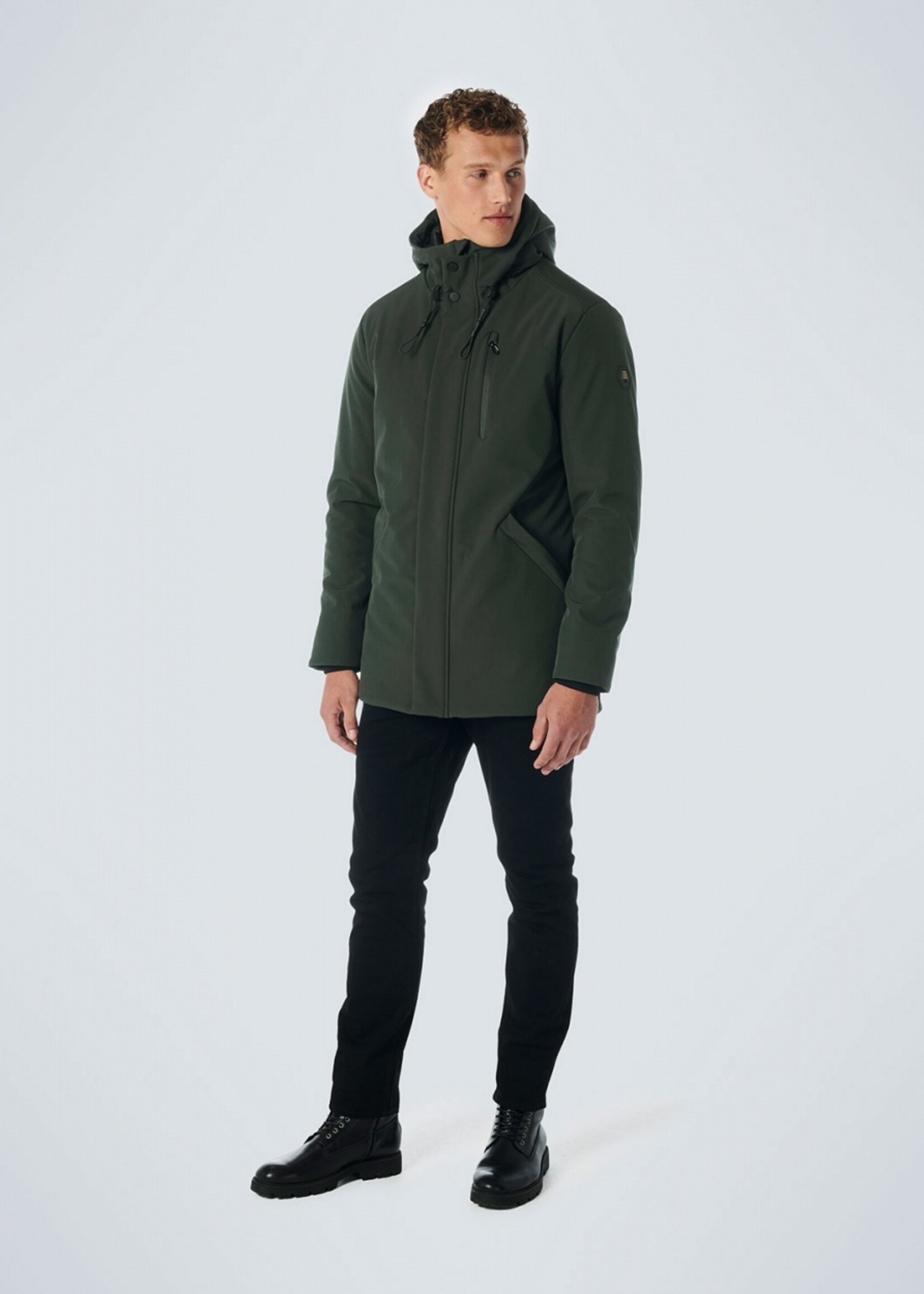 No Excess Jacket Mid Long Fit Softshell - Dark Green