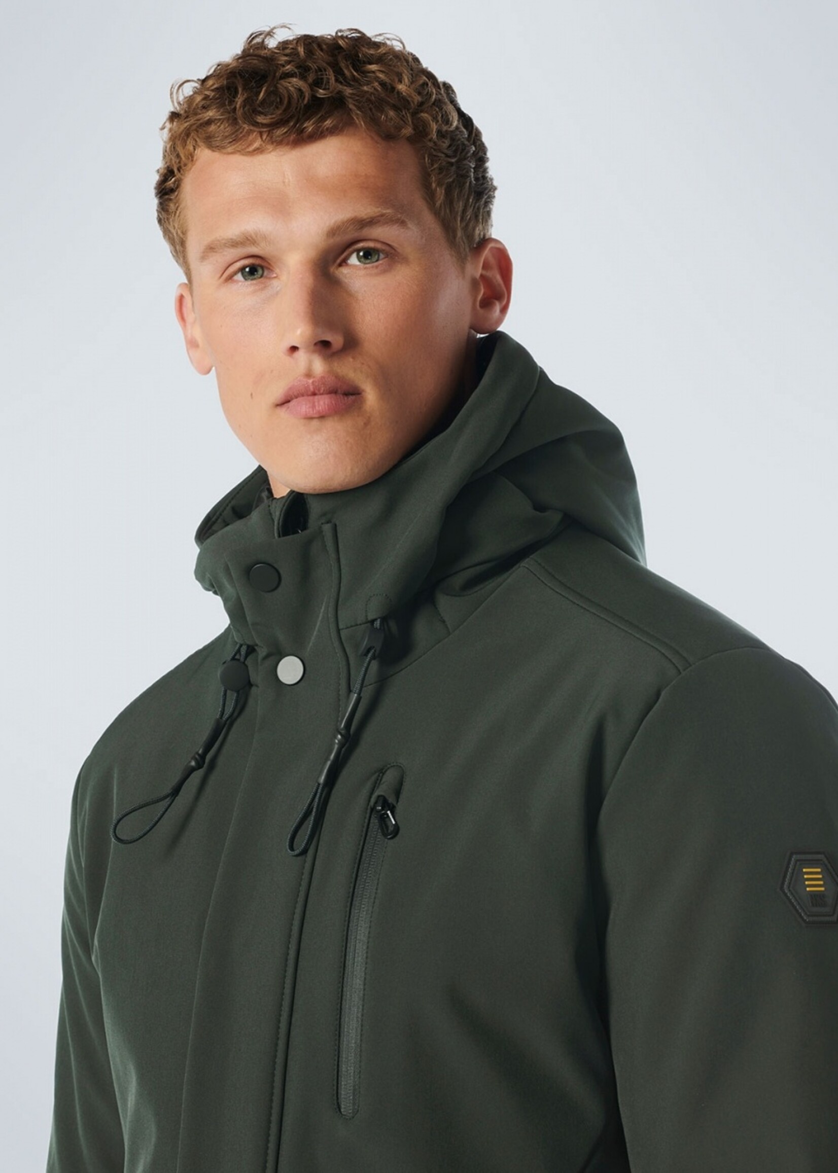 No Excess Jacket Mid Long Fit Softshell - Dark Green