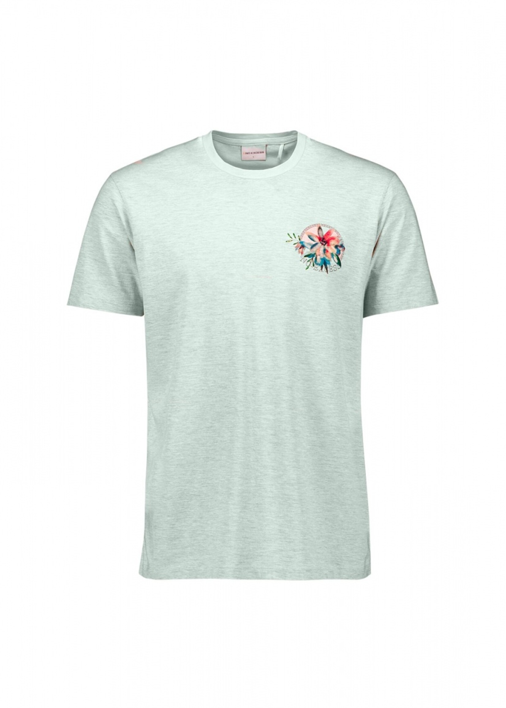 No Excess T-shirt Melange Garment Print - Mint