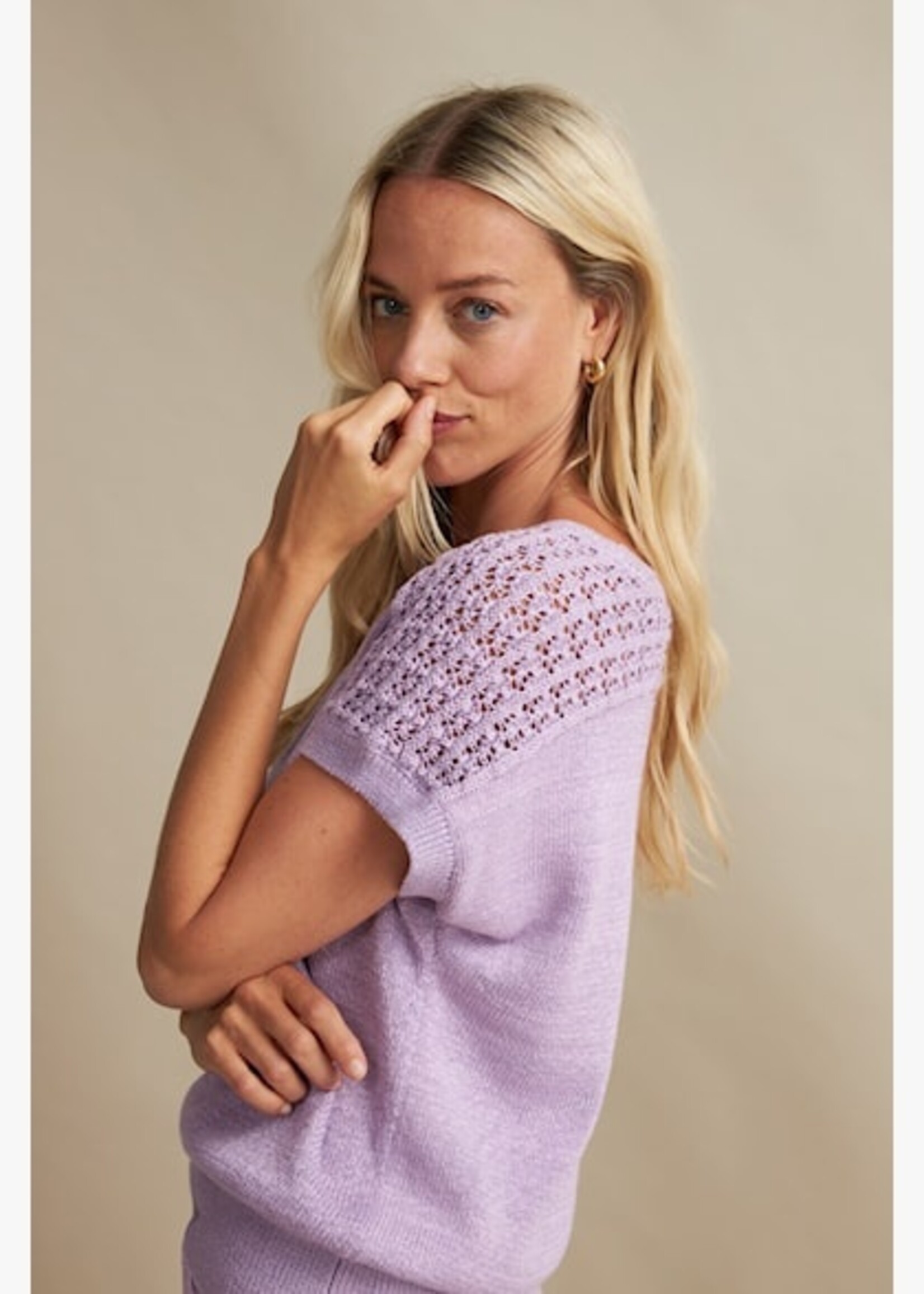 Red Button Top Jerry - Soft Lilac