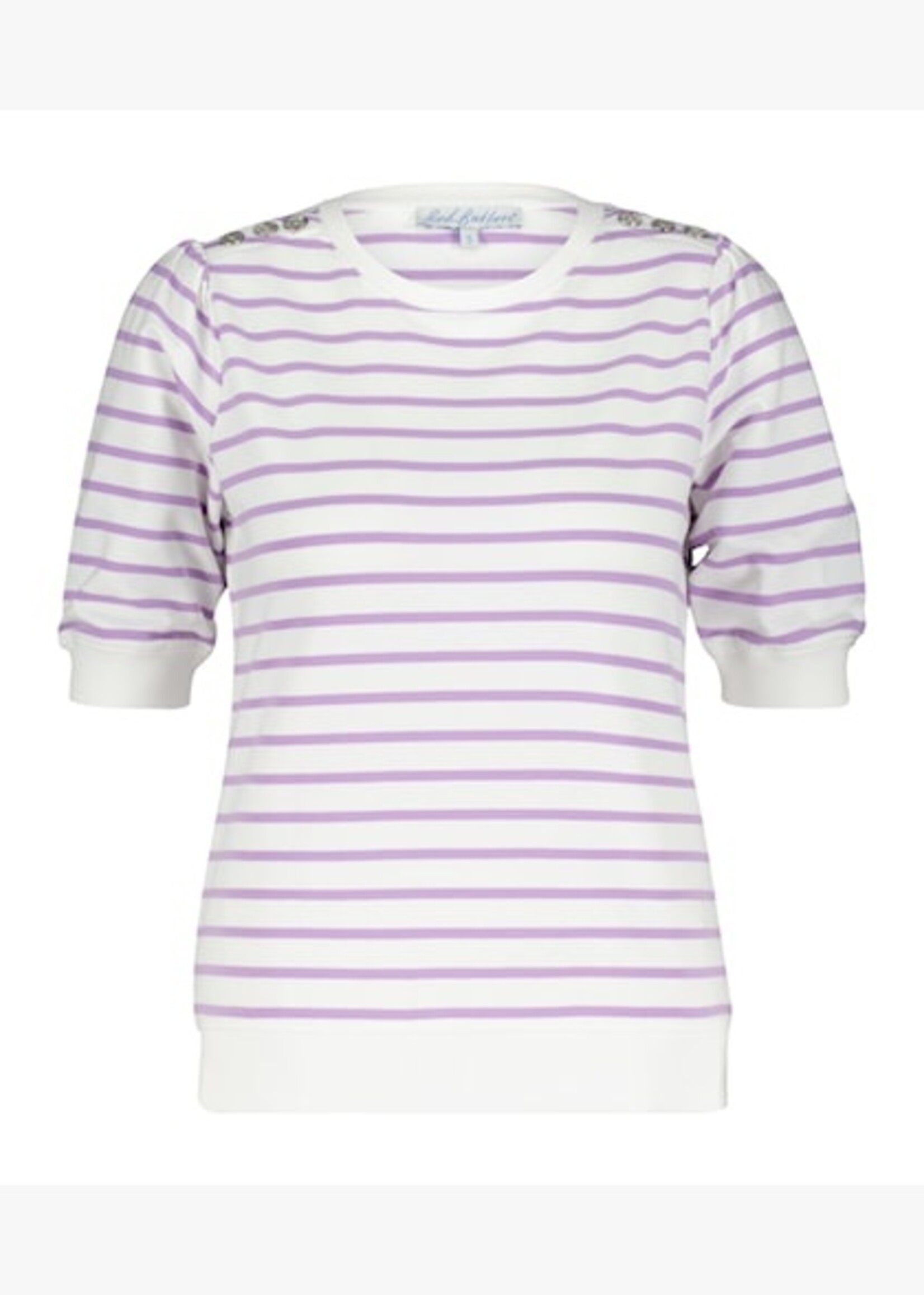 Red Button Shirt Terry Stripe - Lilac