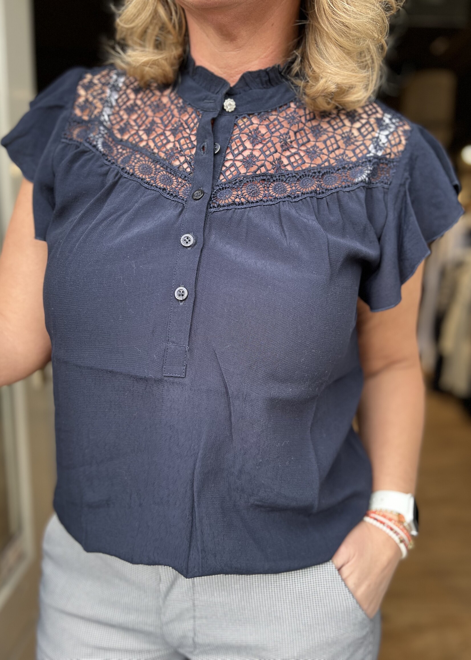 Elvira Blouse Sarah - Navy