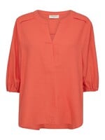 Freequent Blouse Linnen Lava 3kwart - Coral