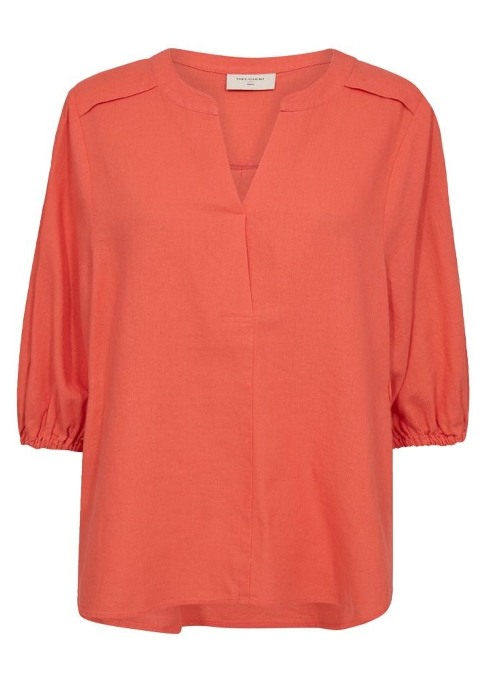Freequent Blouse Linnen Lava 3kwart - Coral
