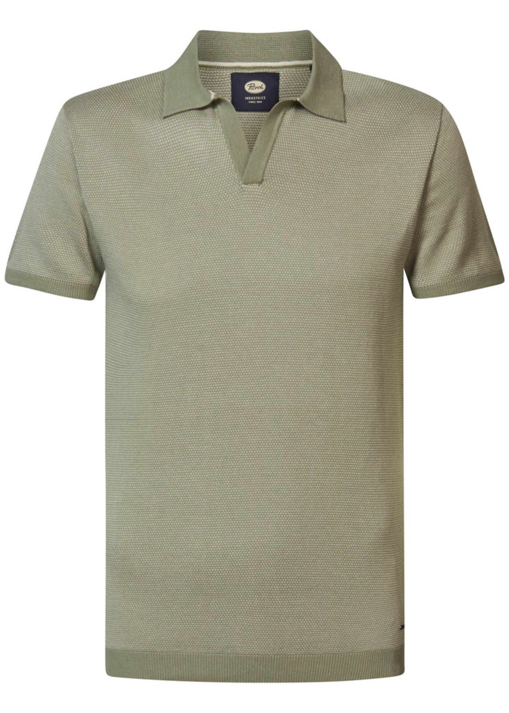 Petrol Industries Kniwear Polo V Print - Sage Green