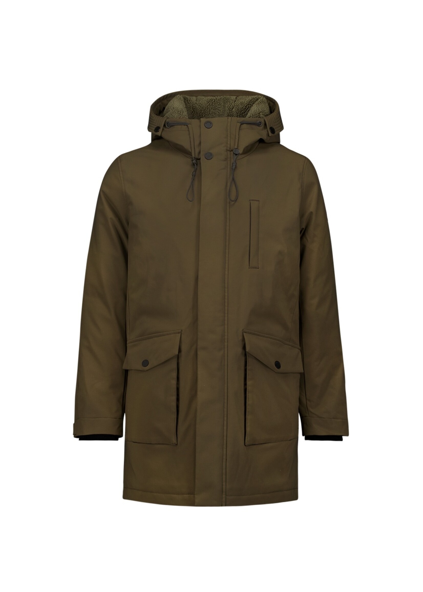 No Excess Jacket Long Fit Hooded - Taupe