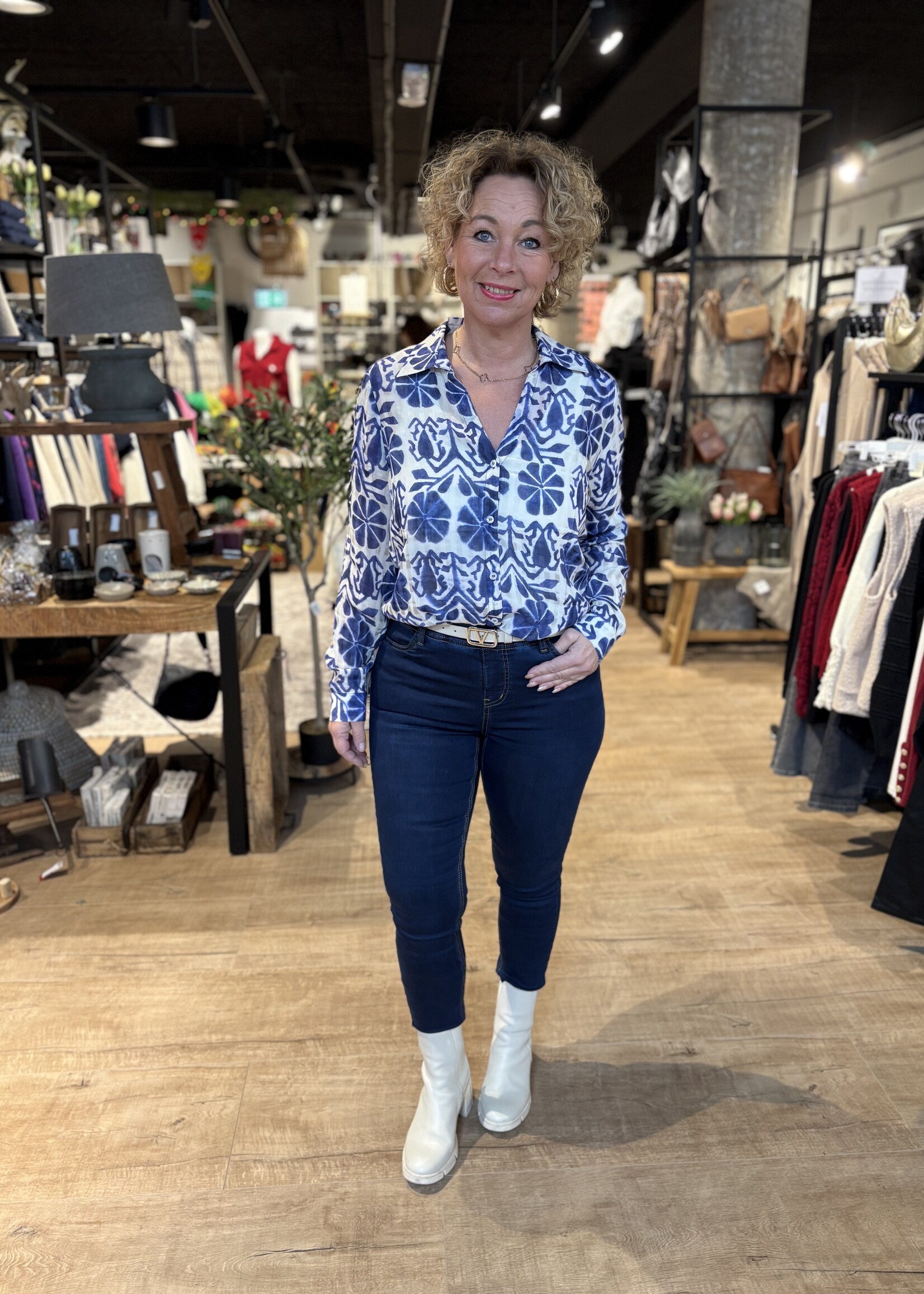Elvira Blouse Fay - Flower Blue