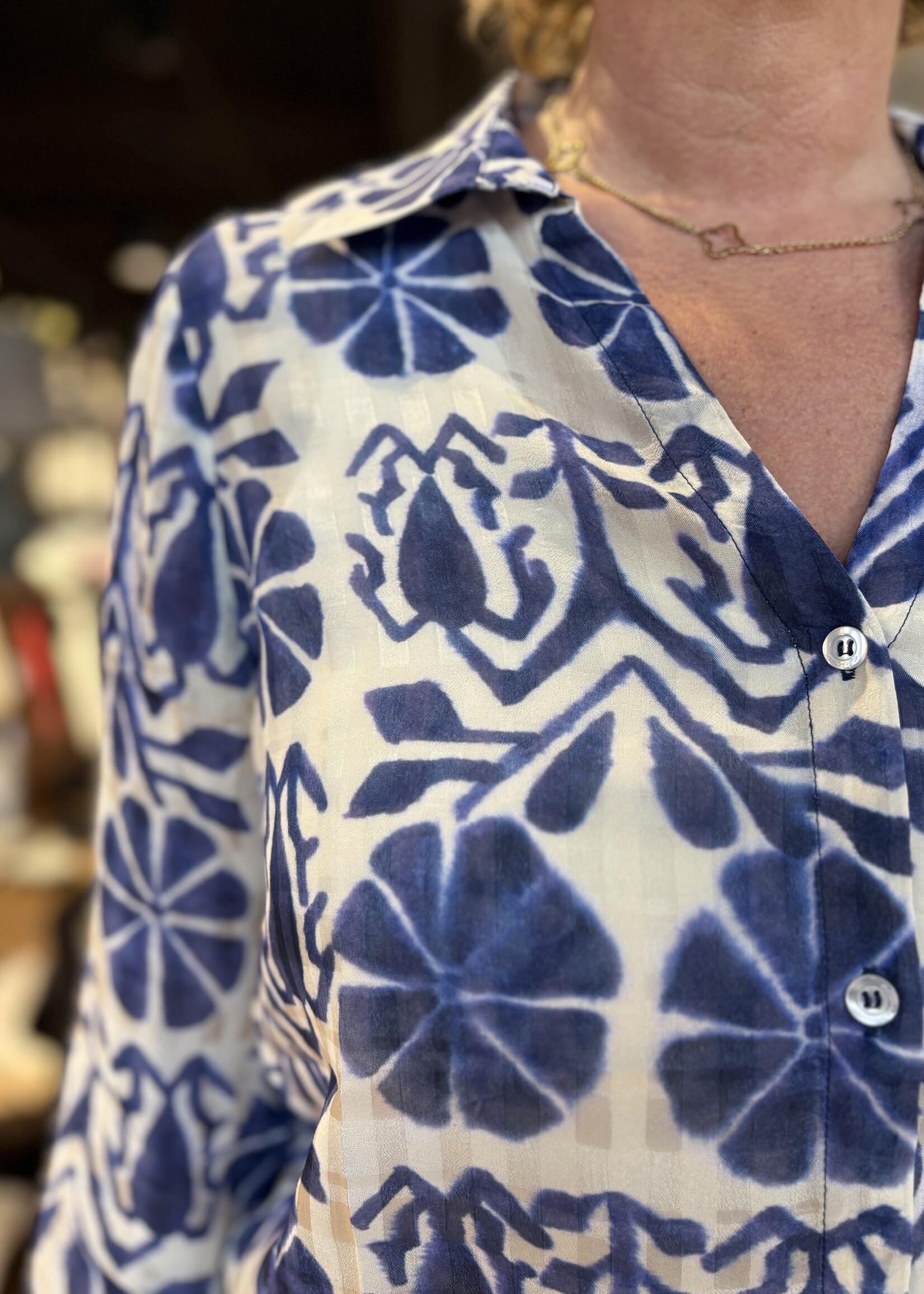 Elvira Blouse Fay - Flower Blue