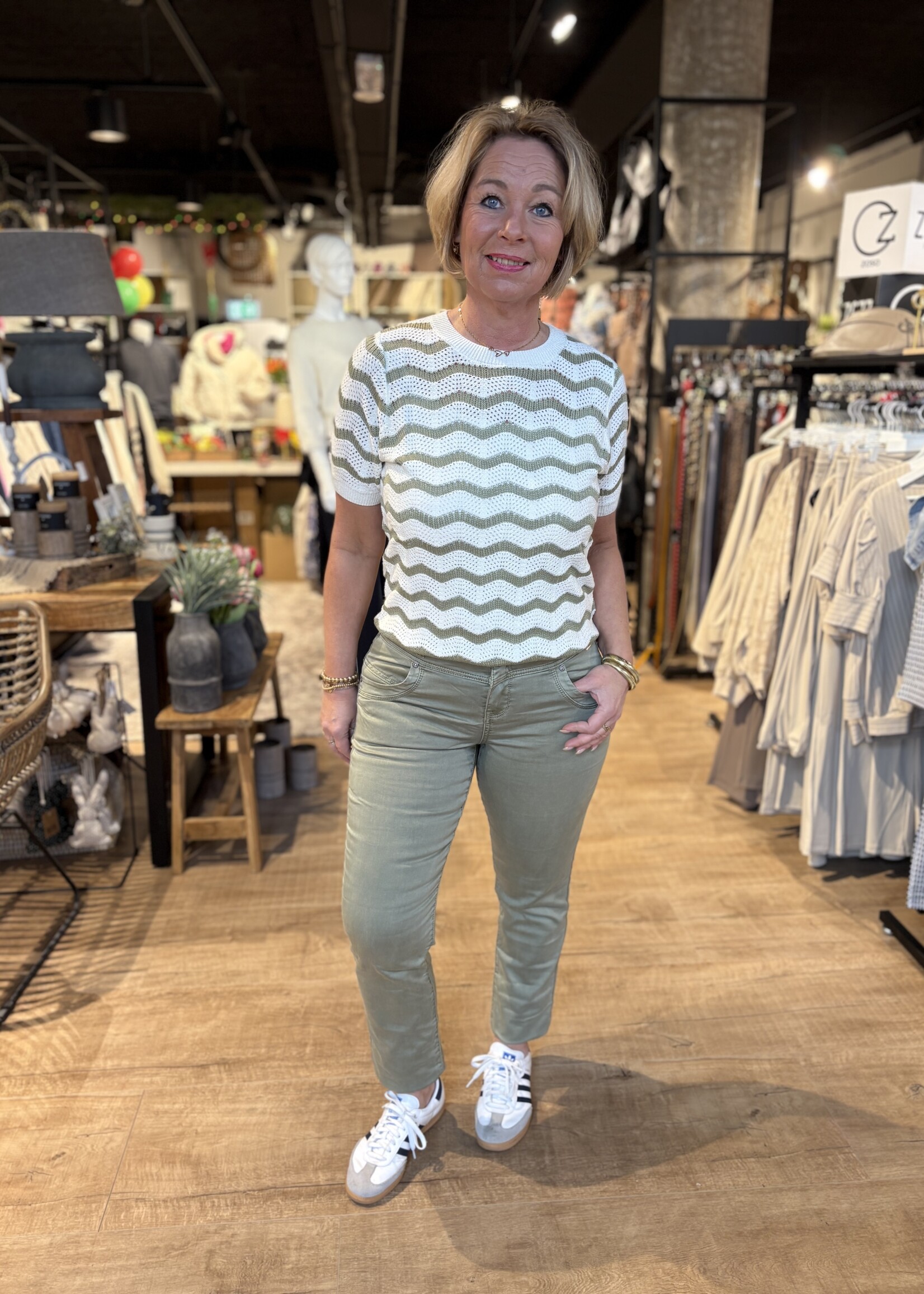 Red Button Broek Relax - Teagreen
