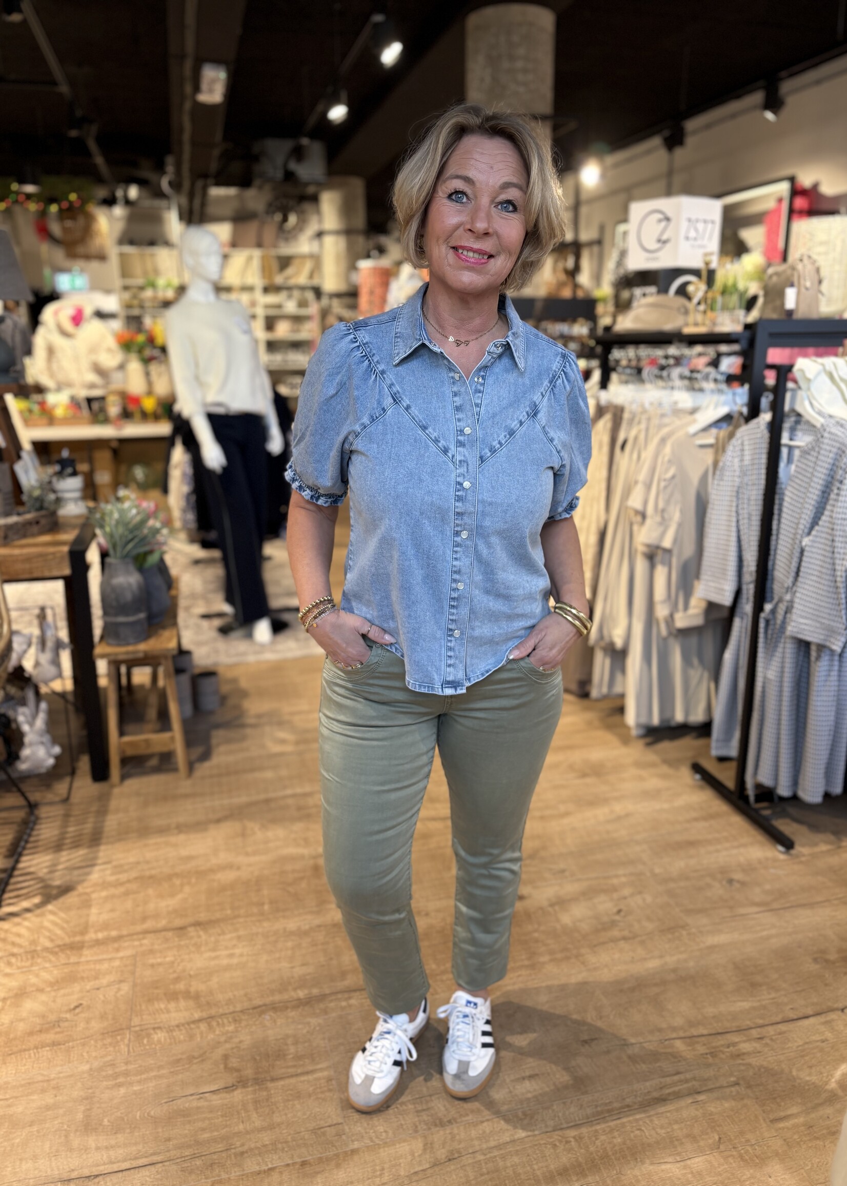 Red Button Broek Relax - Teagreen