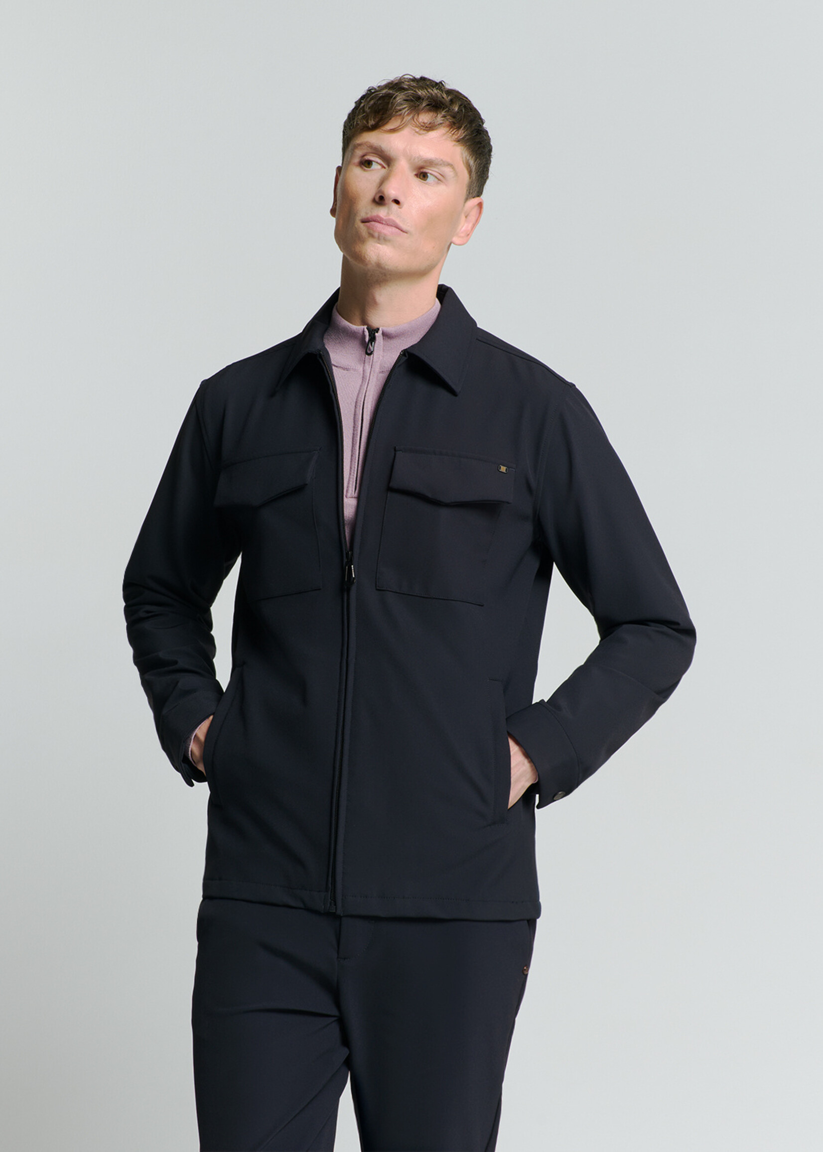 No Excess Overshirt Full Zipper Stretch Sedoc - Night