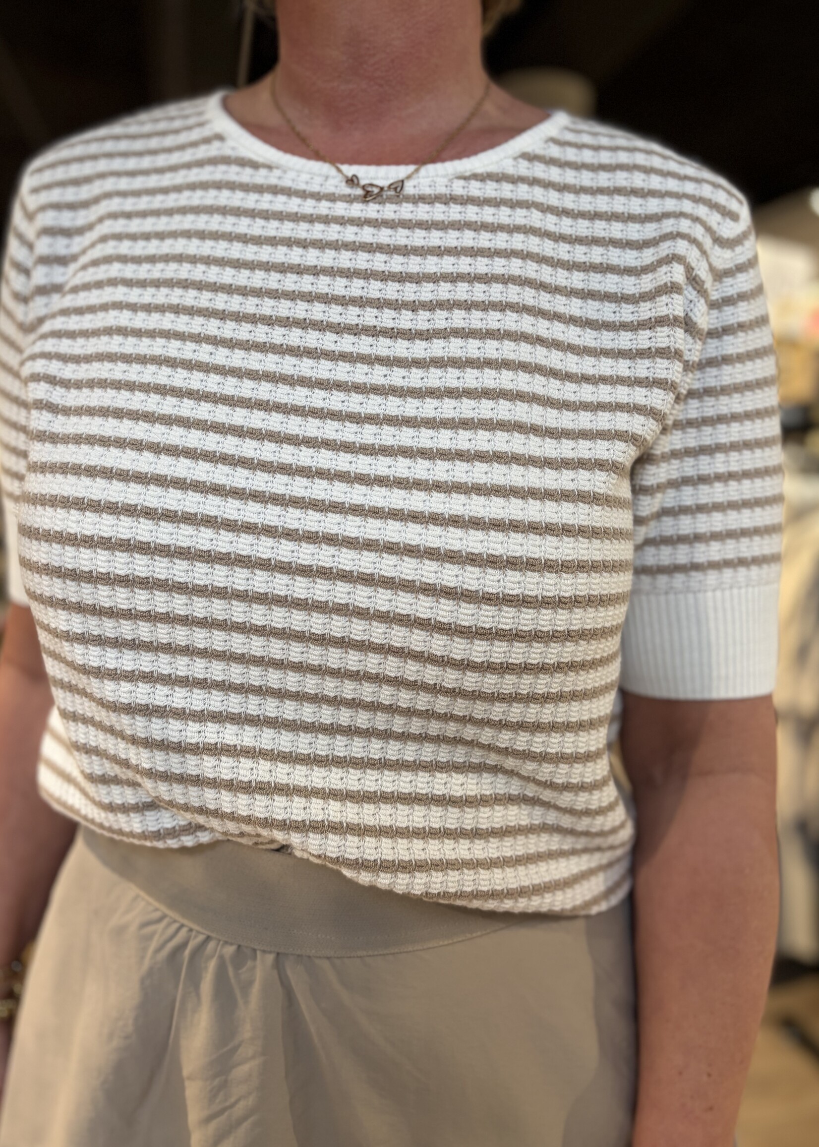 Freequent Shirt Dodo - Offwhite Taupe