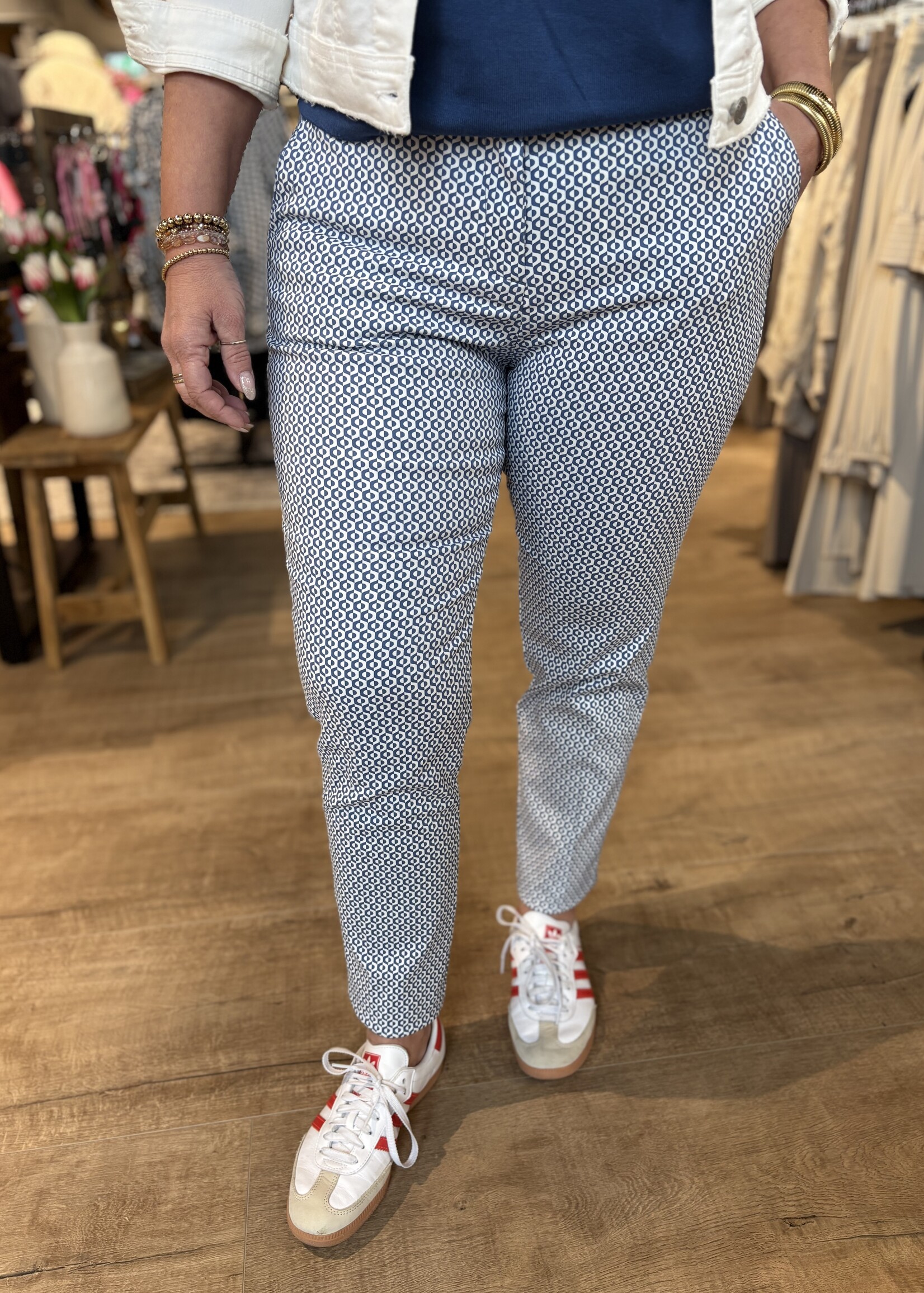 Red Button Broek Diana Fancy Dot - Faded Blue