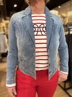 Red Button Blazer Becky Denim - Midblue