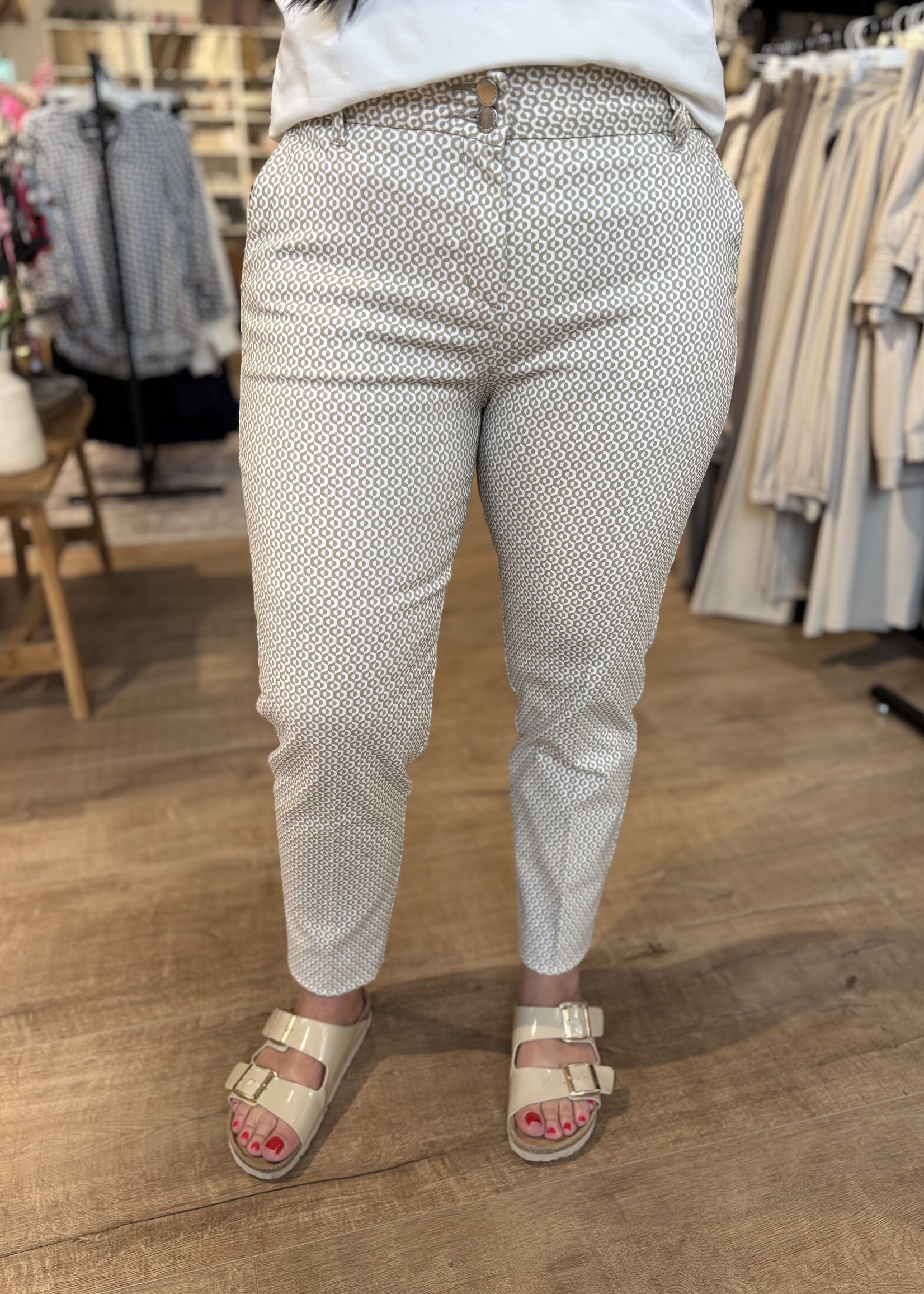 Red Button Broek Diana Fancy Dot - Stone