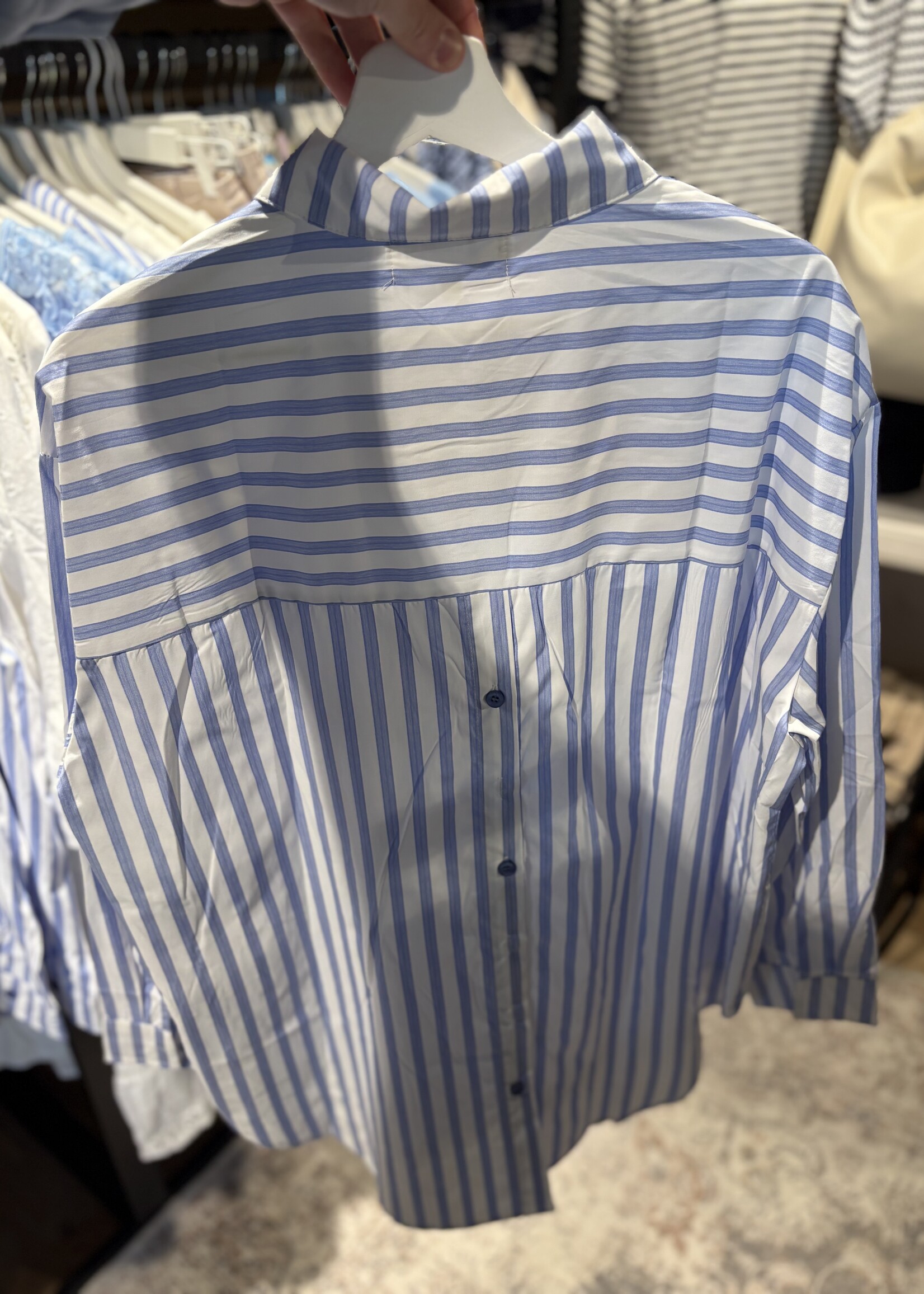 Bei ut Maril & Bei d'r Lars Blouse Summer Stripe - Blauw Wit One Size