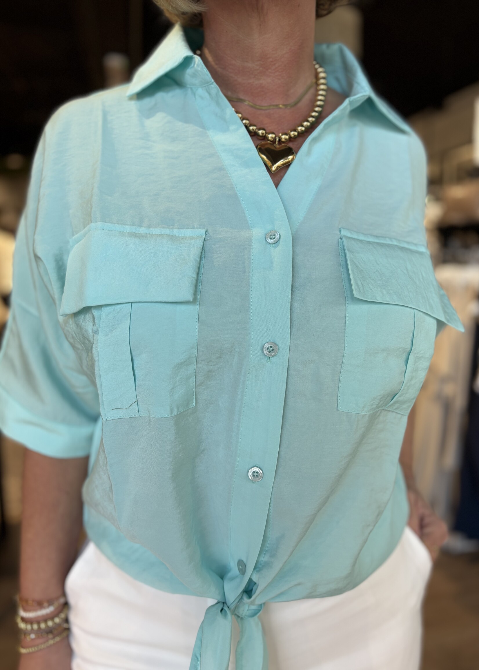 ZOSO Blouse Viscose Rosalie - Aqua