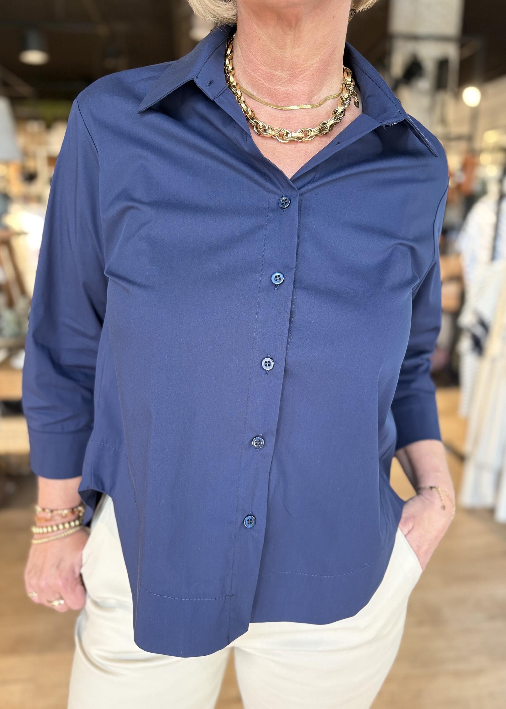 Bei ut Maril & Bei d'r Lars Blouse Basic Esvivid - Donkerblauw