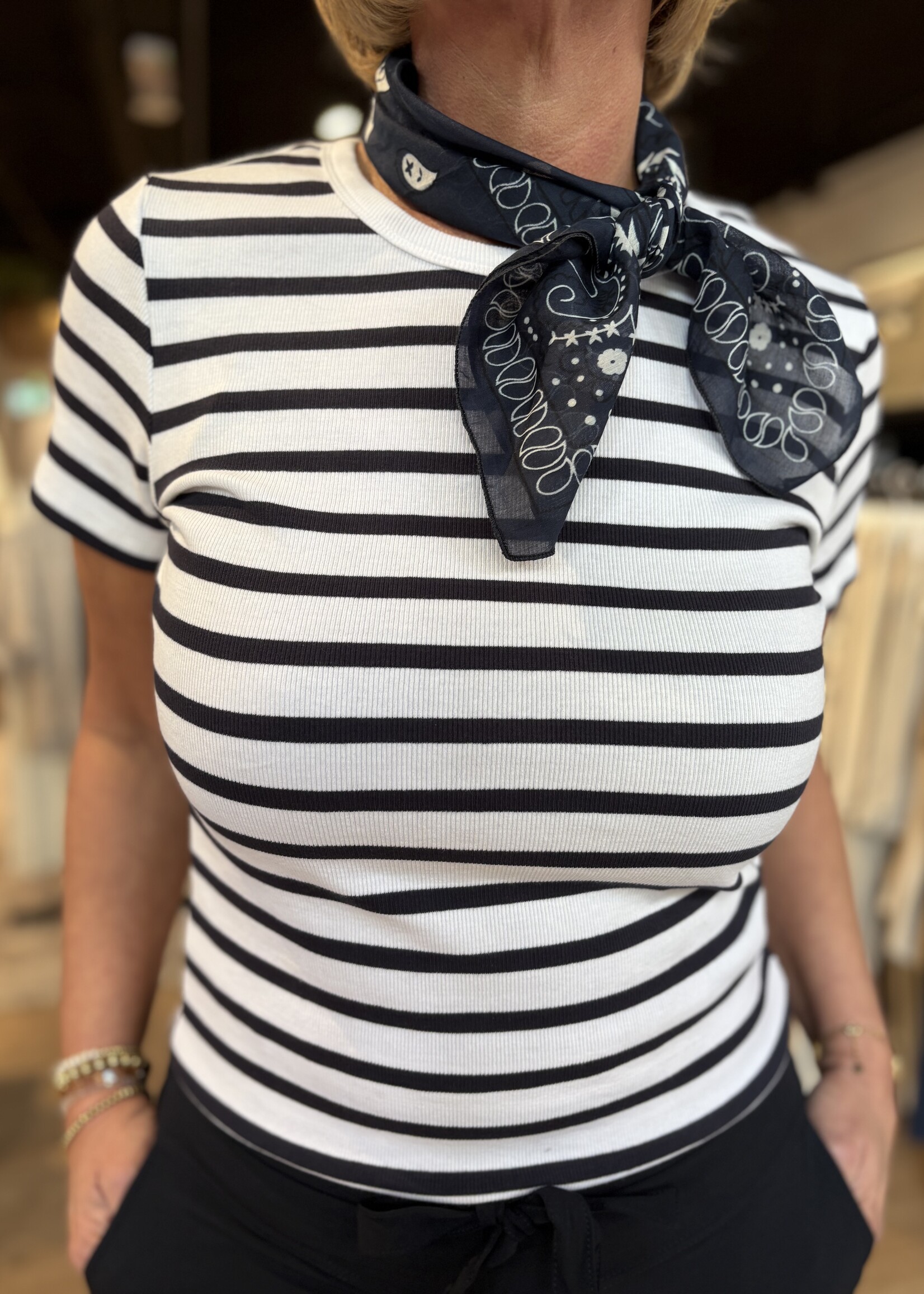 &Co Woman T-shirt Savi Stripe - Navy