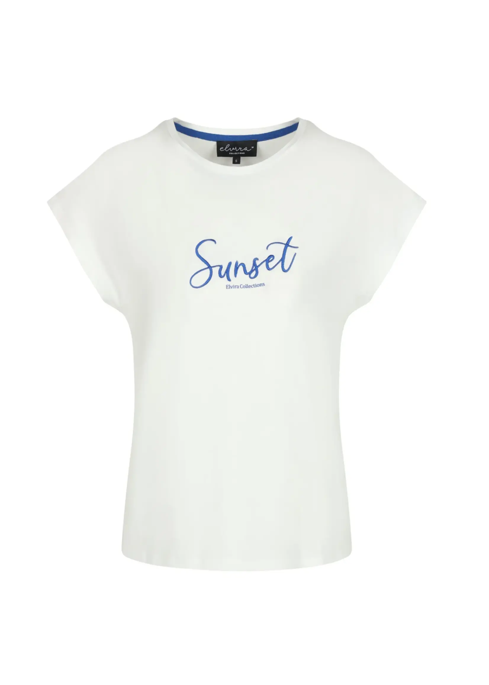 Elvira T-shirt Sunset - Offwhite Blue