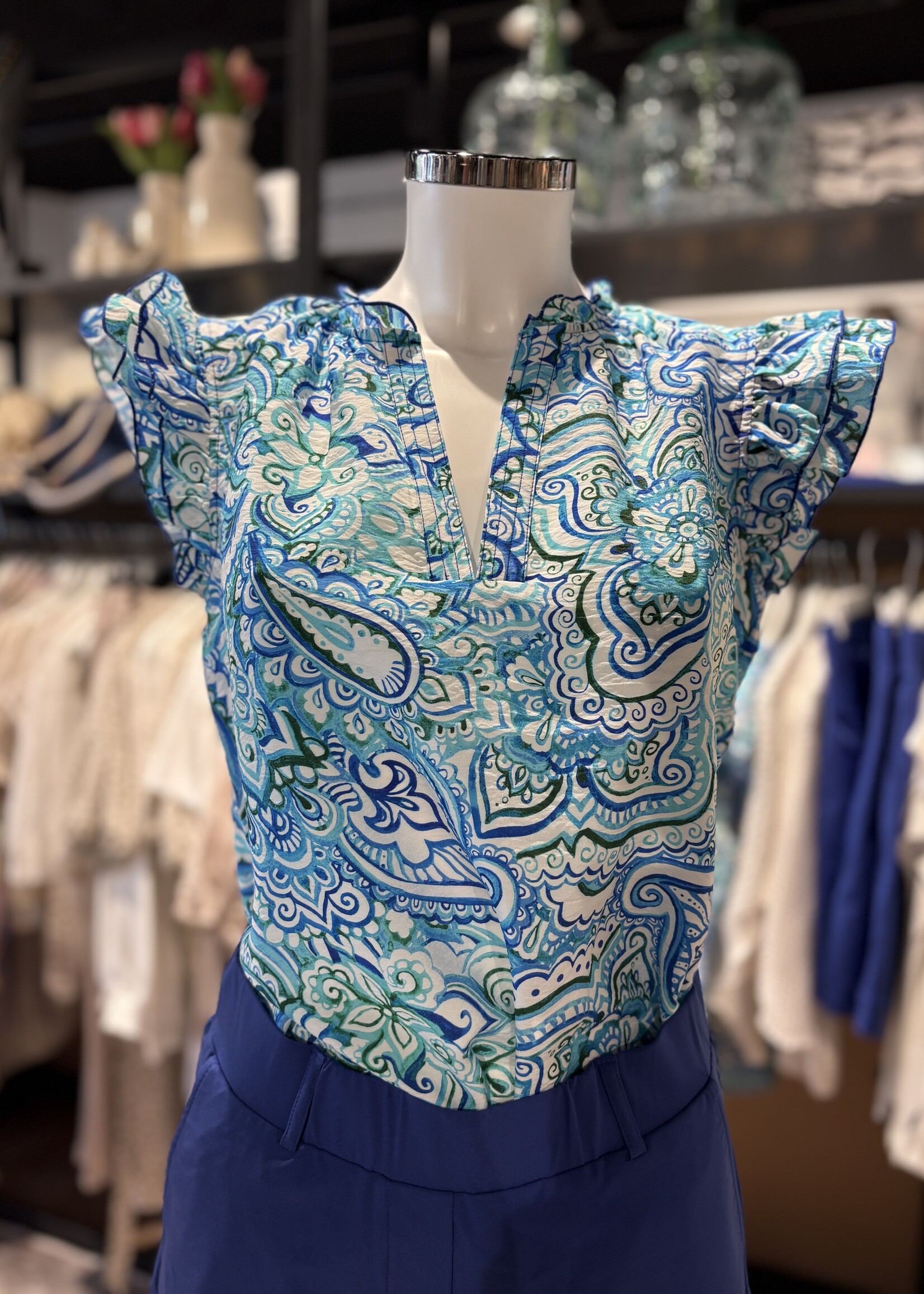Elvira Top Elisa - Paisley Blue