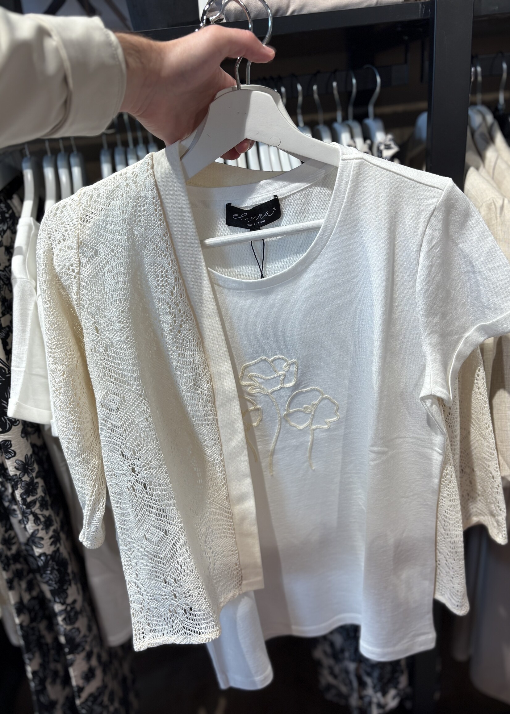 Elvira T-shirt Poppy - Offwhite