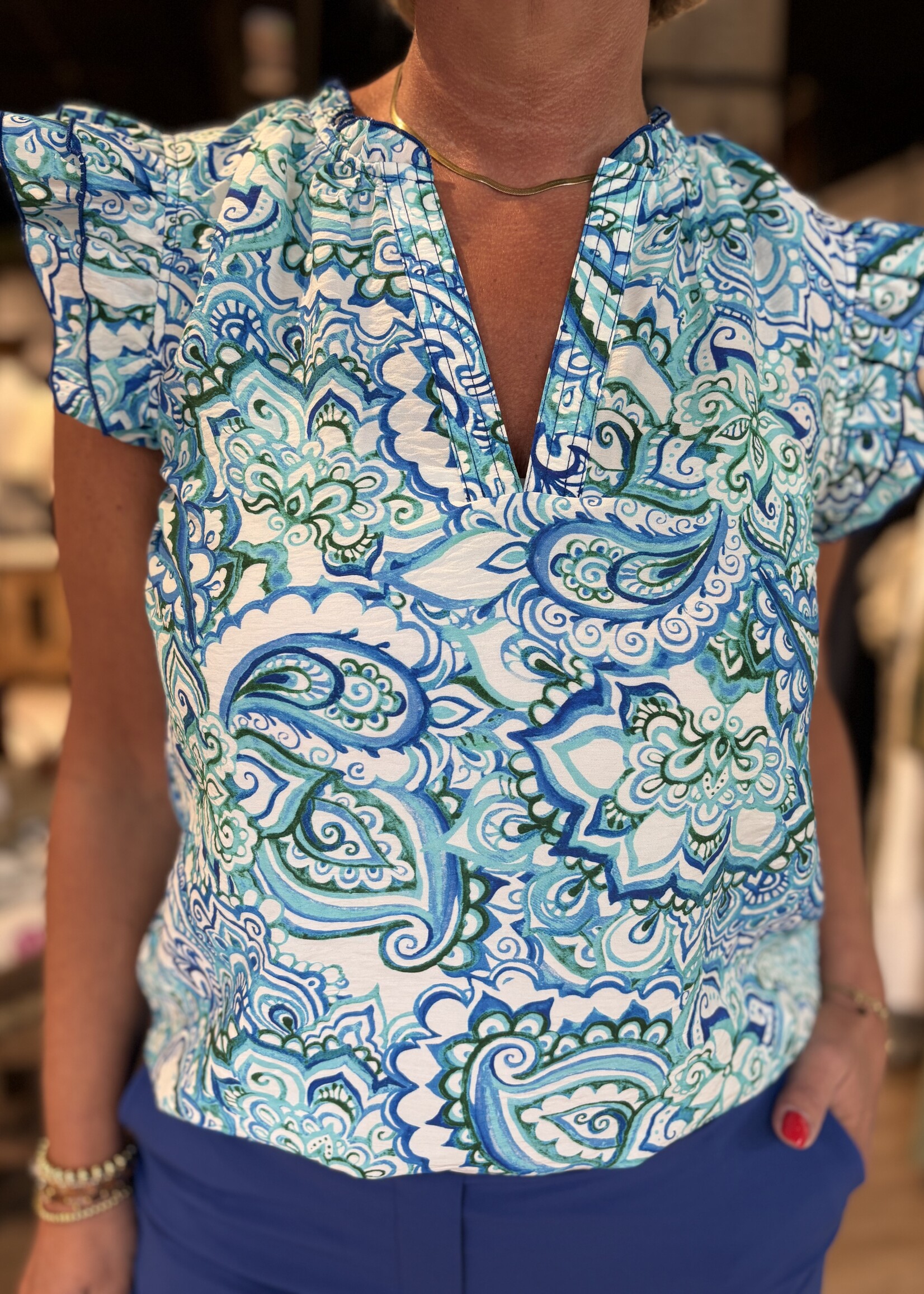 Elvira Top Elisa - Paisley Blue