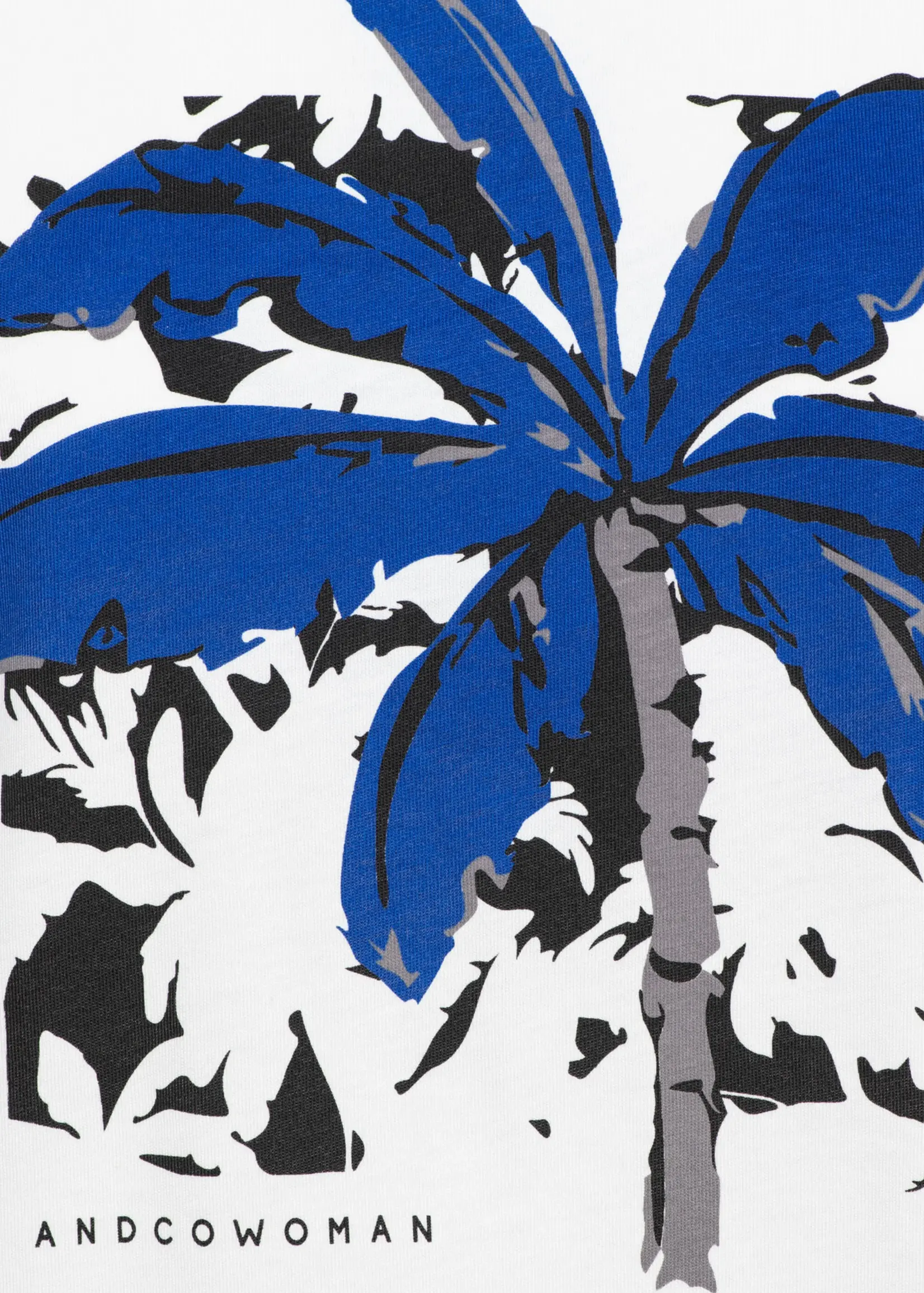 &Co Woman T-shirt Samira Print Cobalt - Offwhite