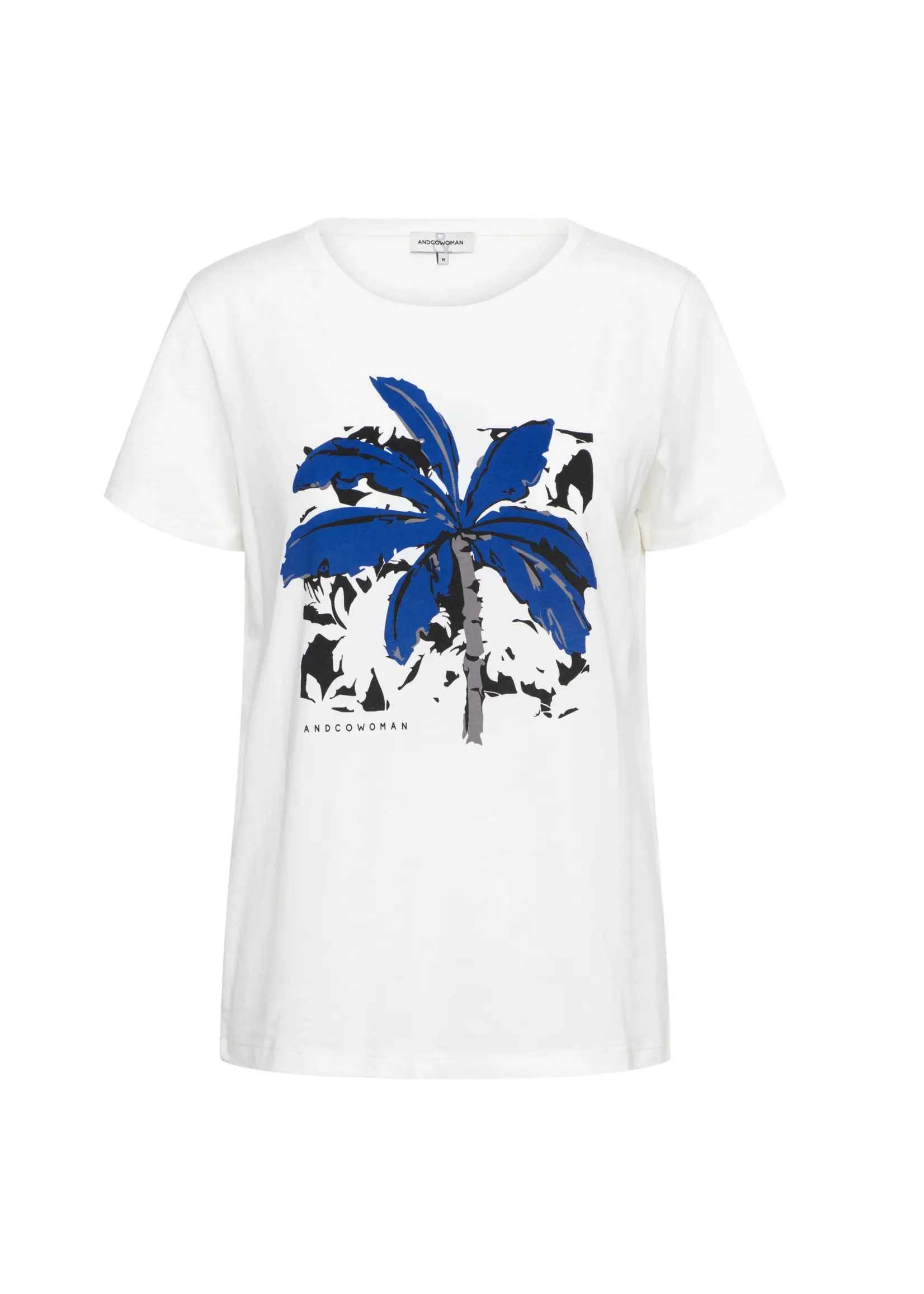 &Co Woman T-shirt Samira Print Cobalt - Offwhite