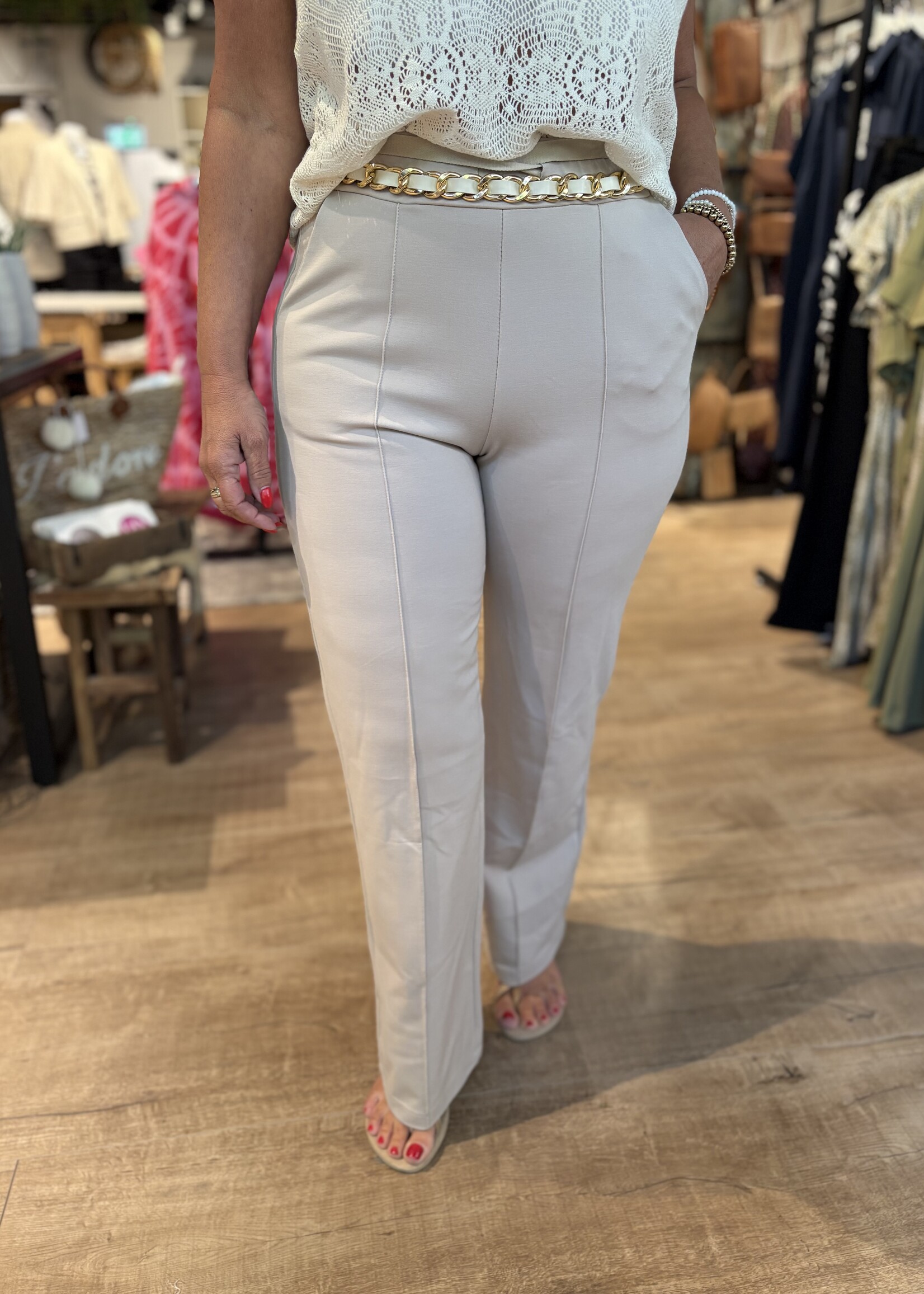Bei ut Maril & Bei d'r Lars Broek Wijde Pijp Naad Esvivid - Beige