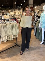 Freequent Lange Broek Linnen Lava - Zwart