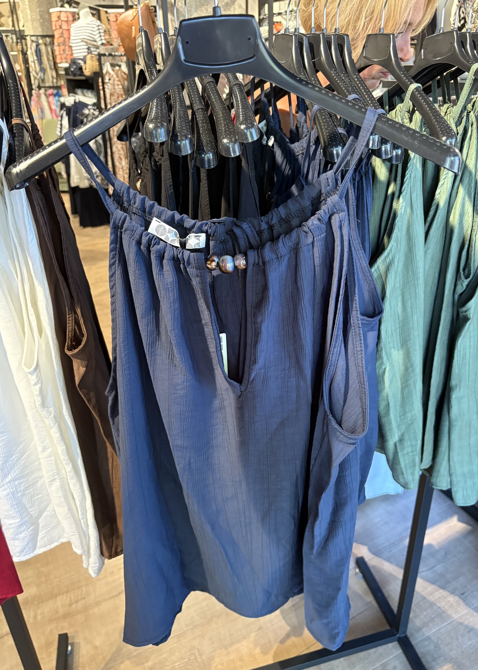 Halter Top Viscose - Donkerblauw