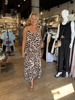 Losse Zomerjurk Print - Bruin