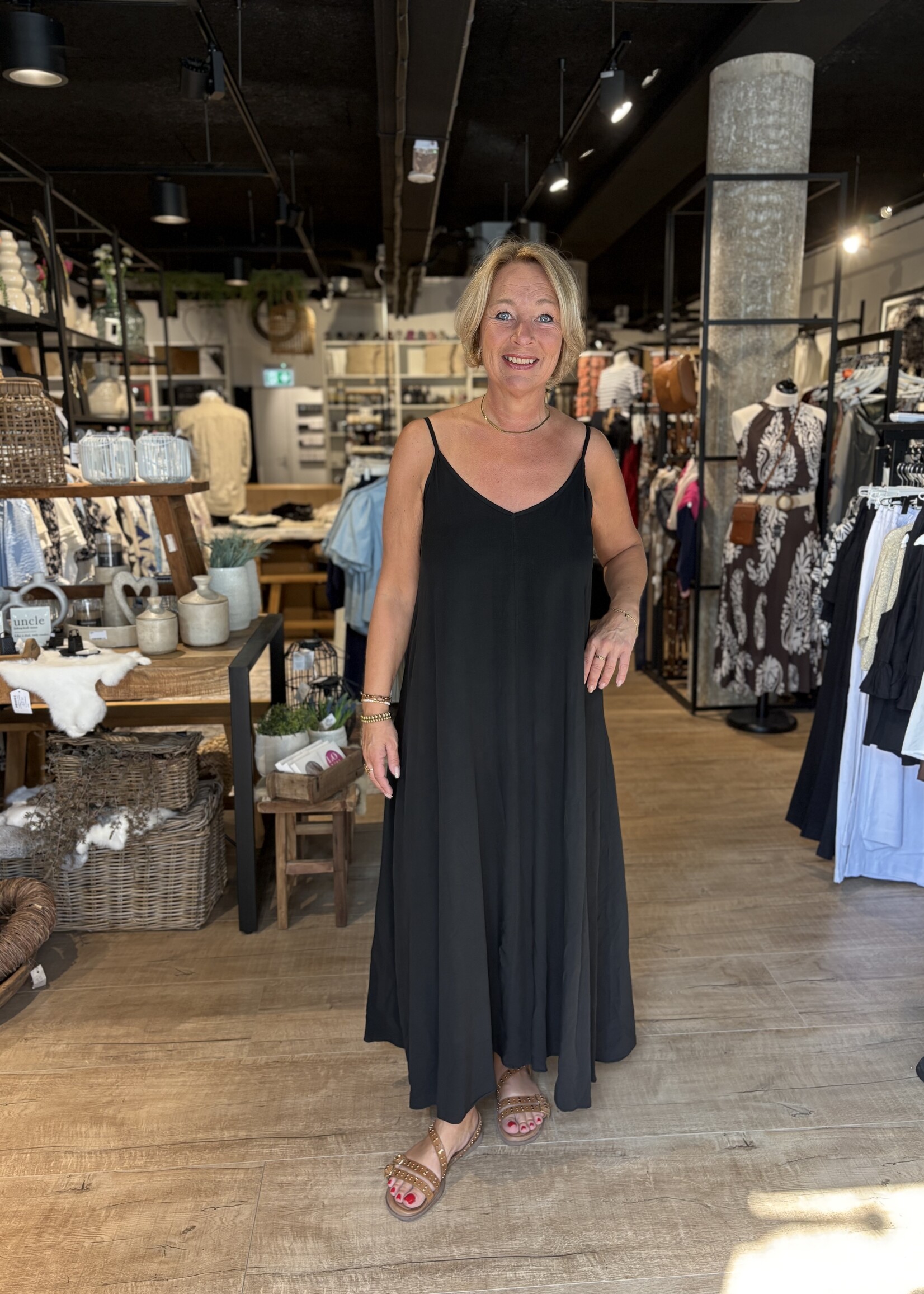 Losse Zomerjurk Uni - Zwart