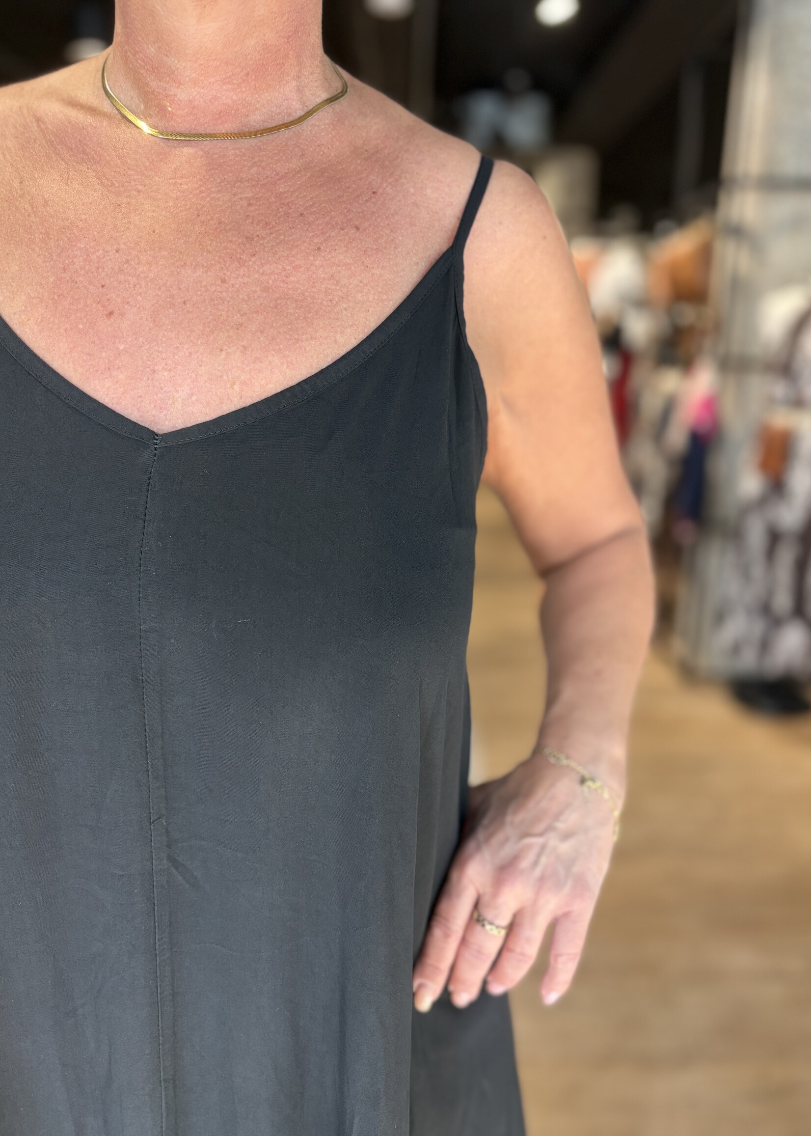 Losse Zomerjurk Uni - Zwart