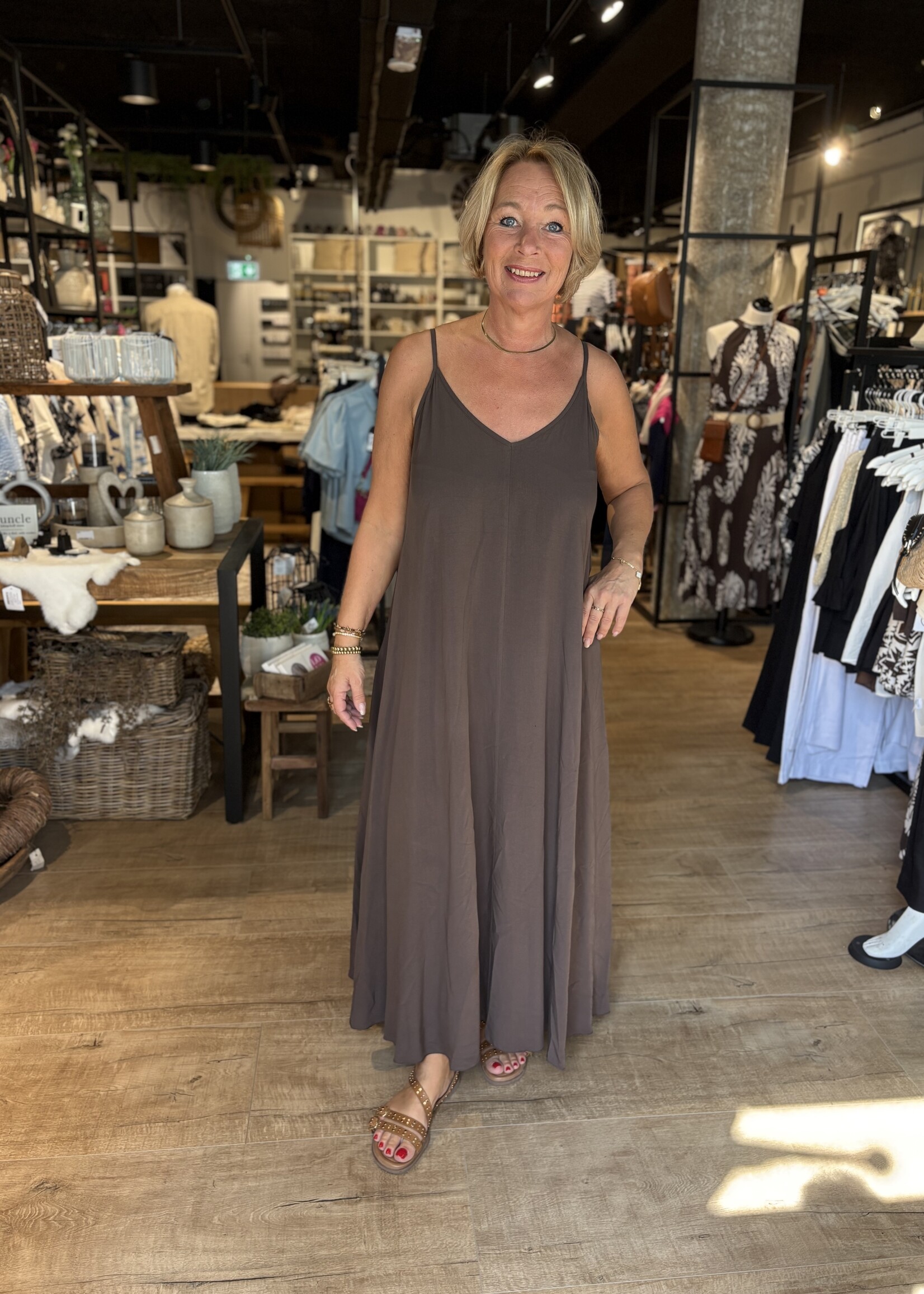 Losse Zomerjurk Uni - Bruin