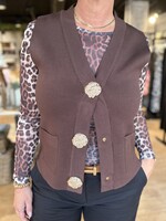 Gilet Knitwear byClara Goud - Bruin