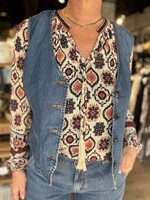 Freequent Gilet Milo Denim - Medium blue