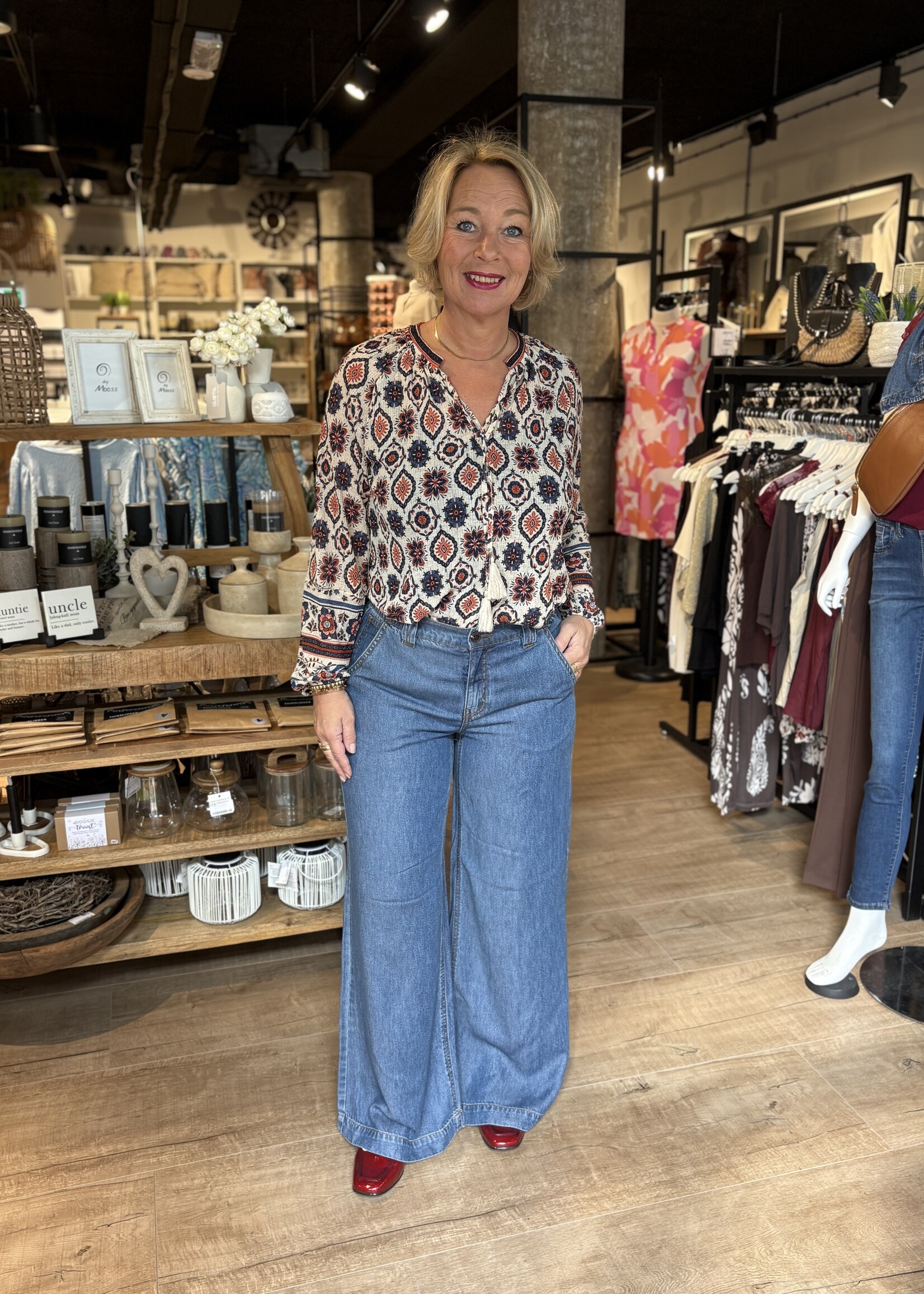 Freequent Wide Leg Pant Milo Denim - Medium Blue