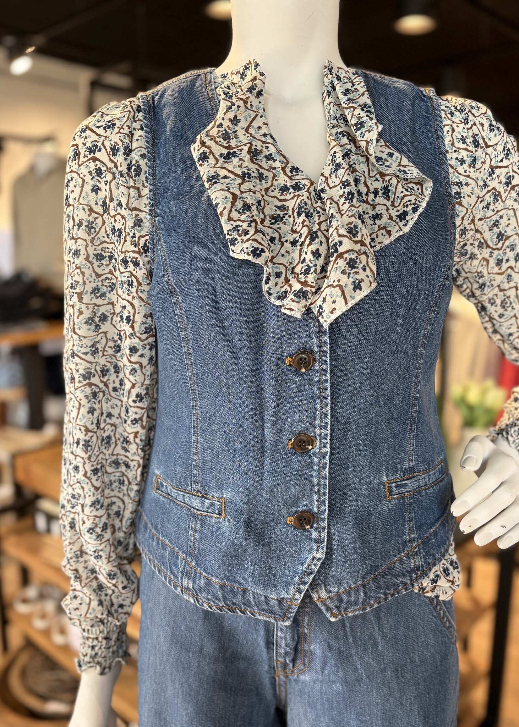 Freequent Blouse Sus - Rainy Day Blue